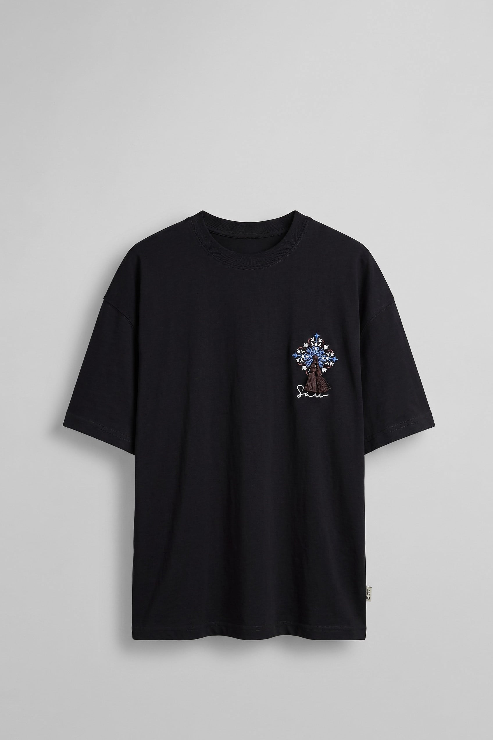 Erkek Oversize Bozkır Atı 3D Sırt Baskılı T-Shirt Siyah