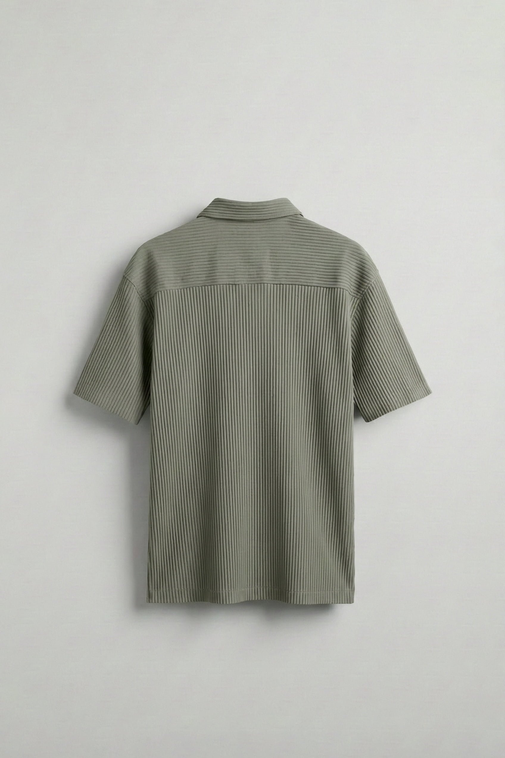 Erkek Oversize Fitilli Küba Yaka Gömlek Mint
