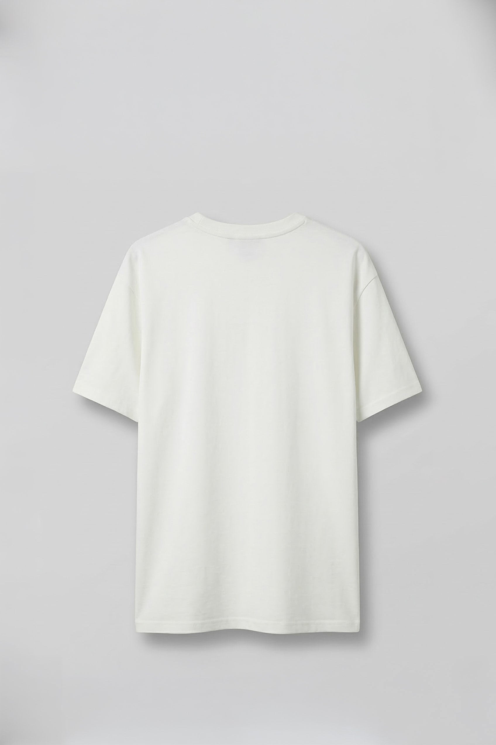 Erkek Oversize Minimal Çiçek Nakışlı T-Shirt Beyaz