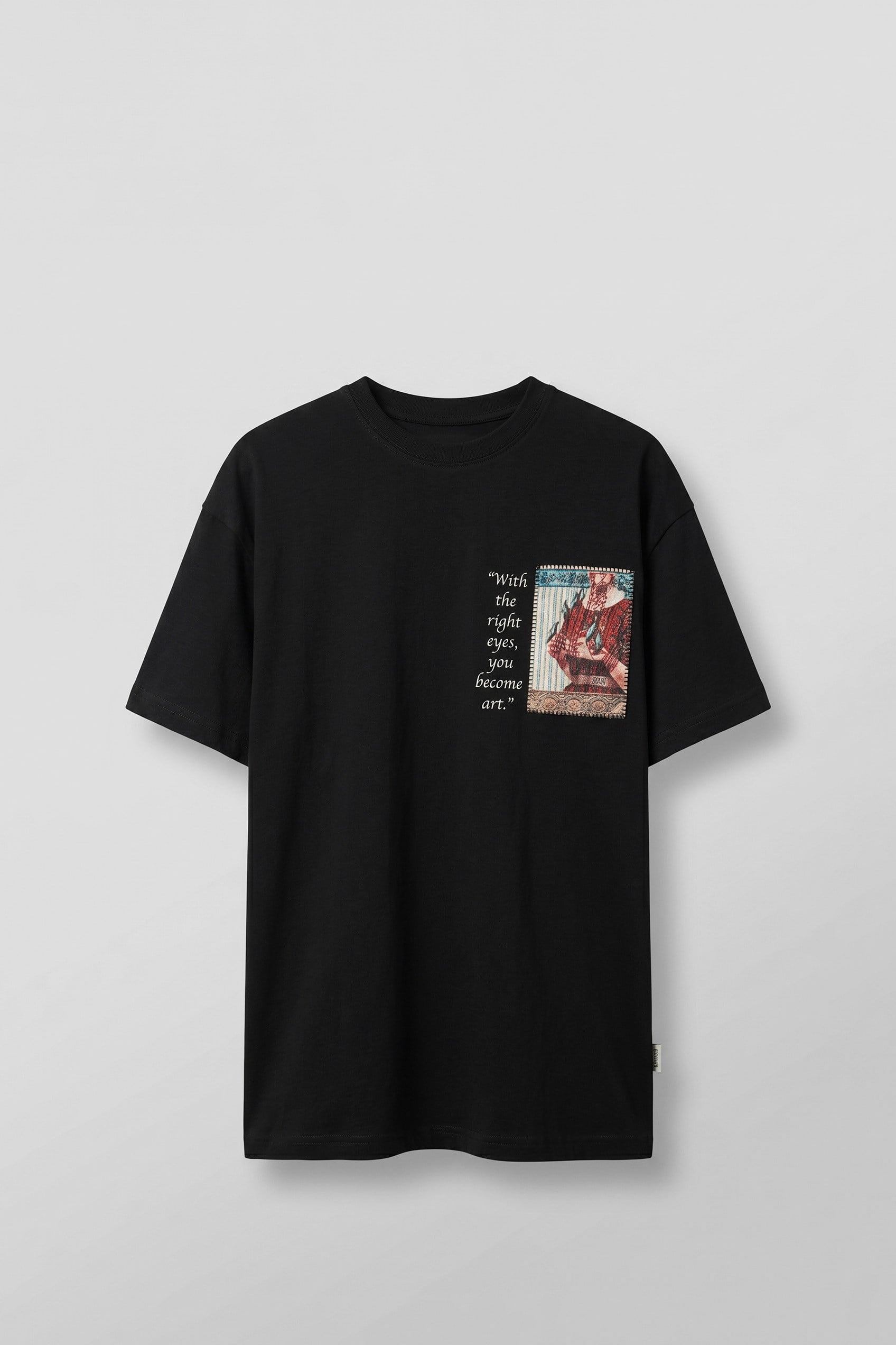 Erkek Oversize Oryantal 3D Sırt Baskılı T-Shirt Siyah