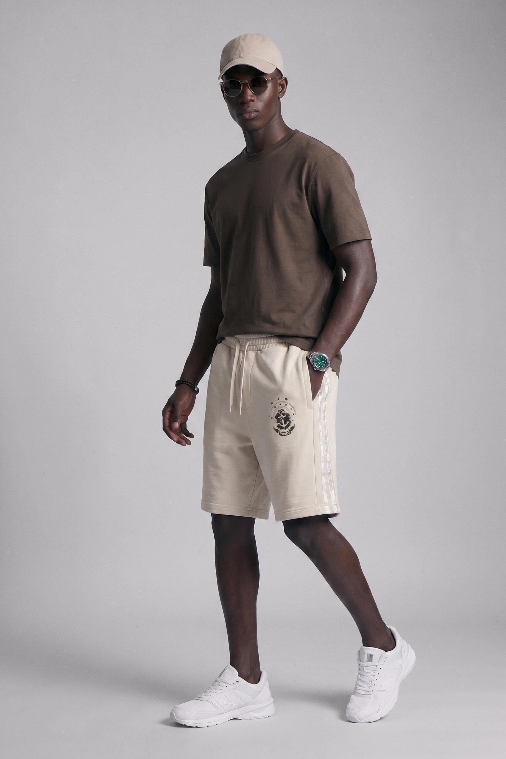 Erkek Oversize Premium Kumaş Gramajlı Basic T-Shirt Kahverengi