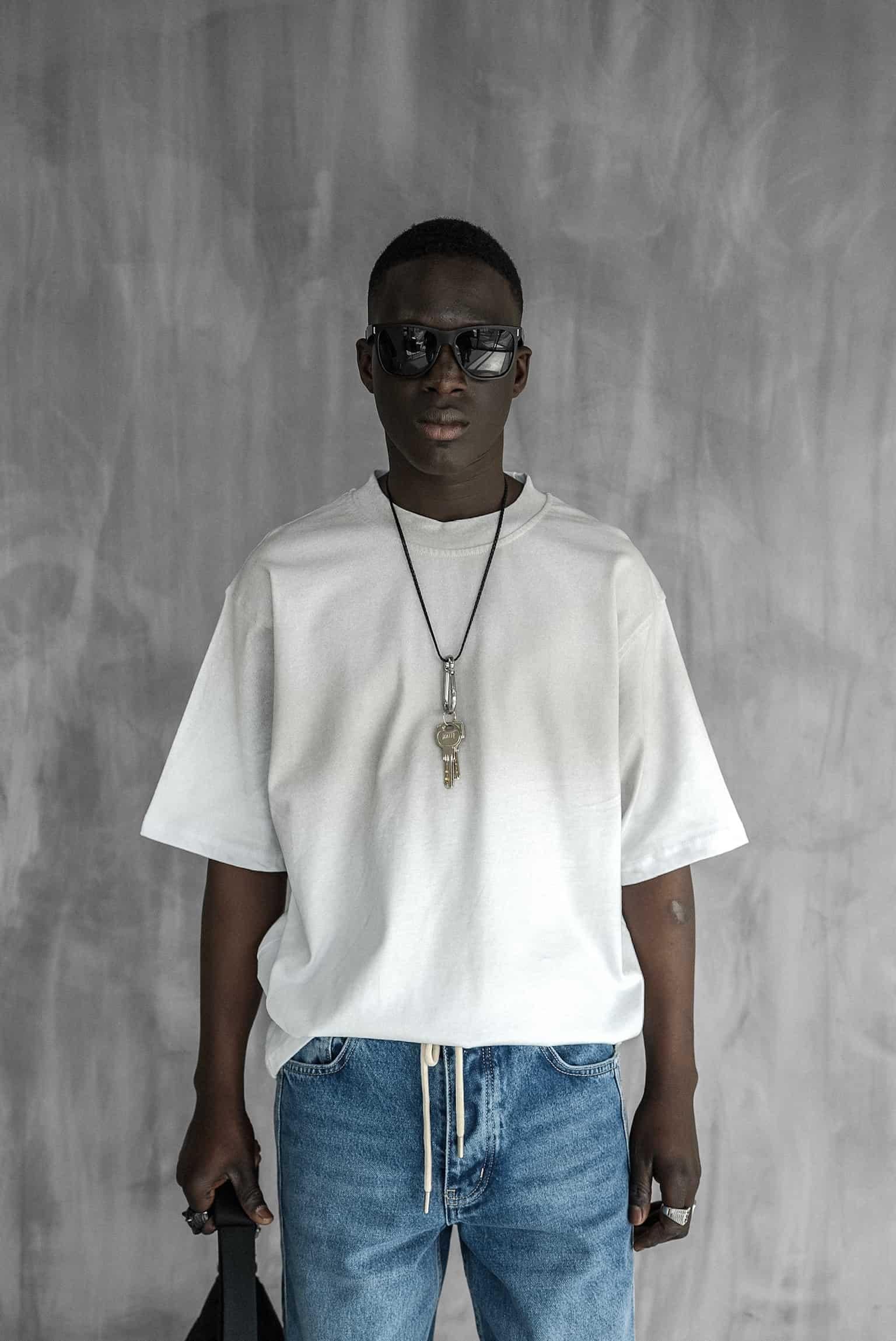 Erkek Oversize Yıkamalı Premium T-Shirt Beyaz