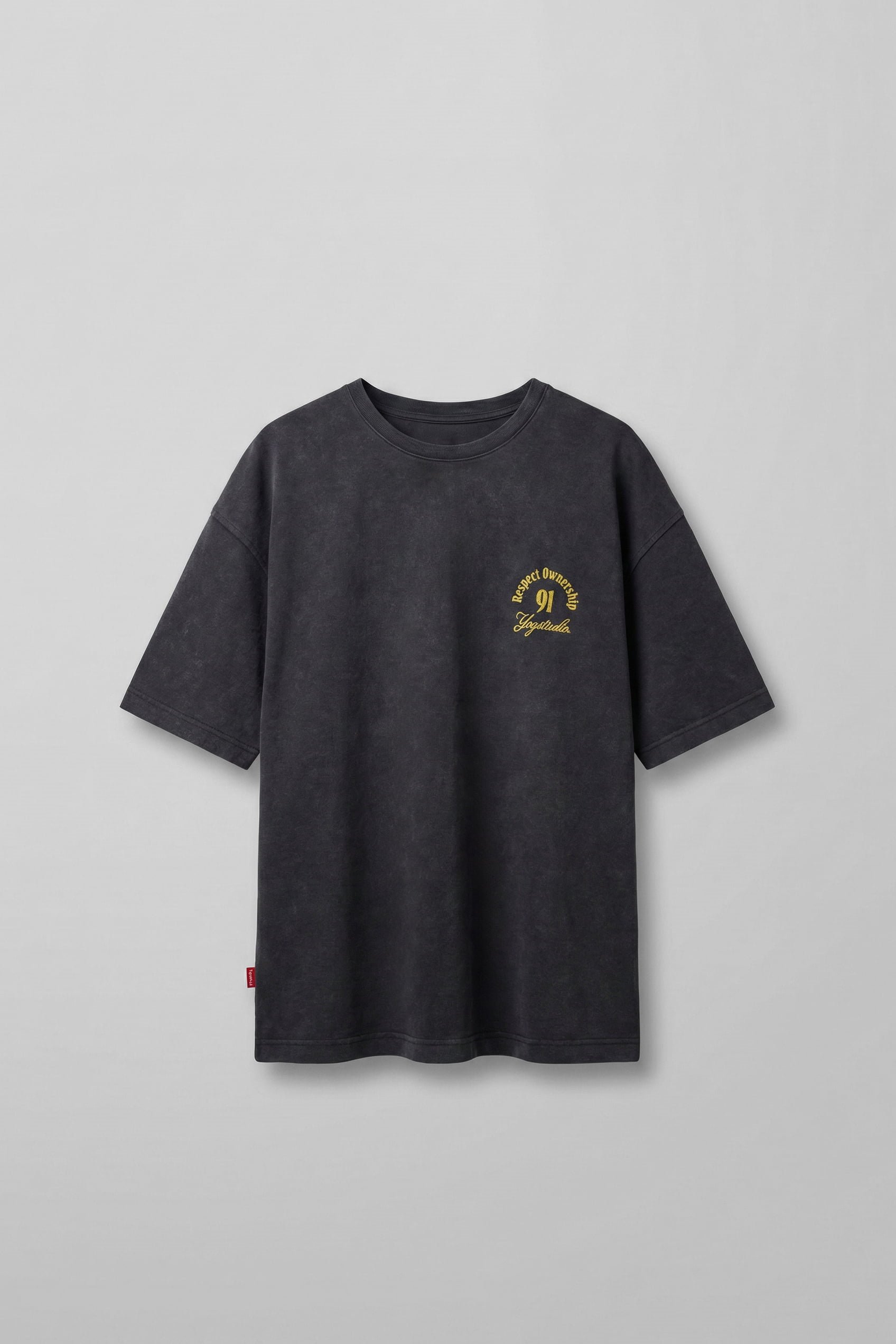 Erkek Oversize Yıkamalı Arkası Baskılı T-Shirt Siyah