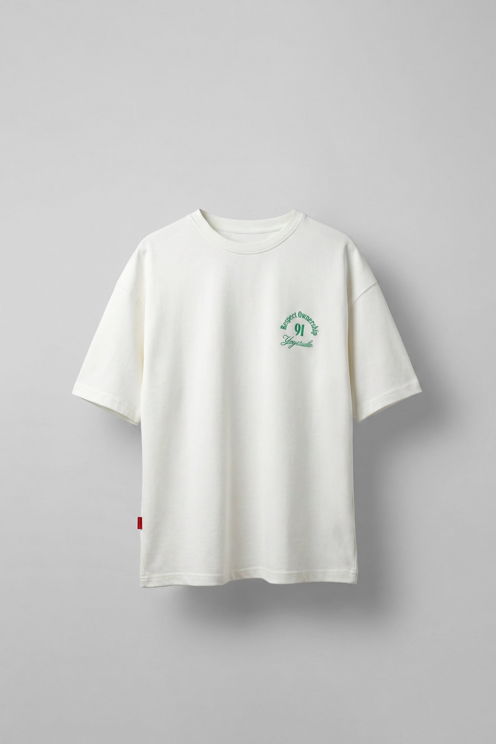 Erkek Oversize Yıkamalı Arkası Baskılı T-Shirt Ekru