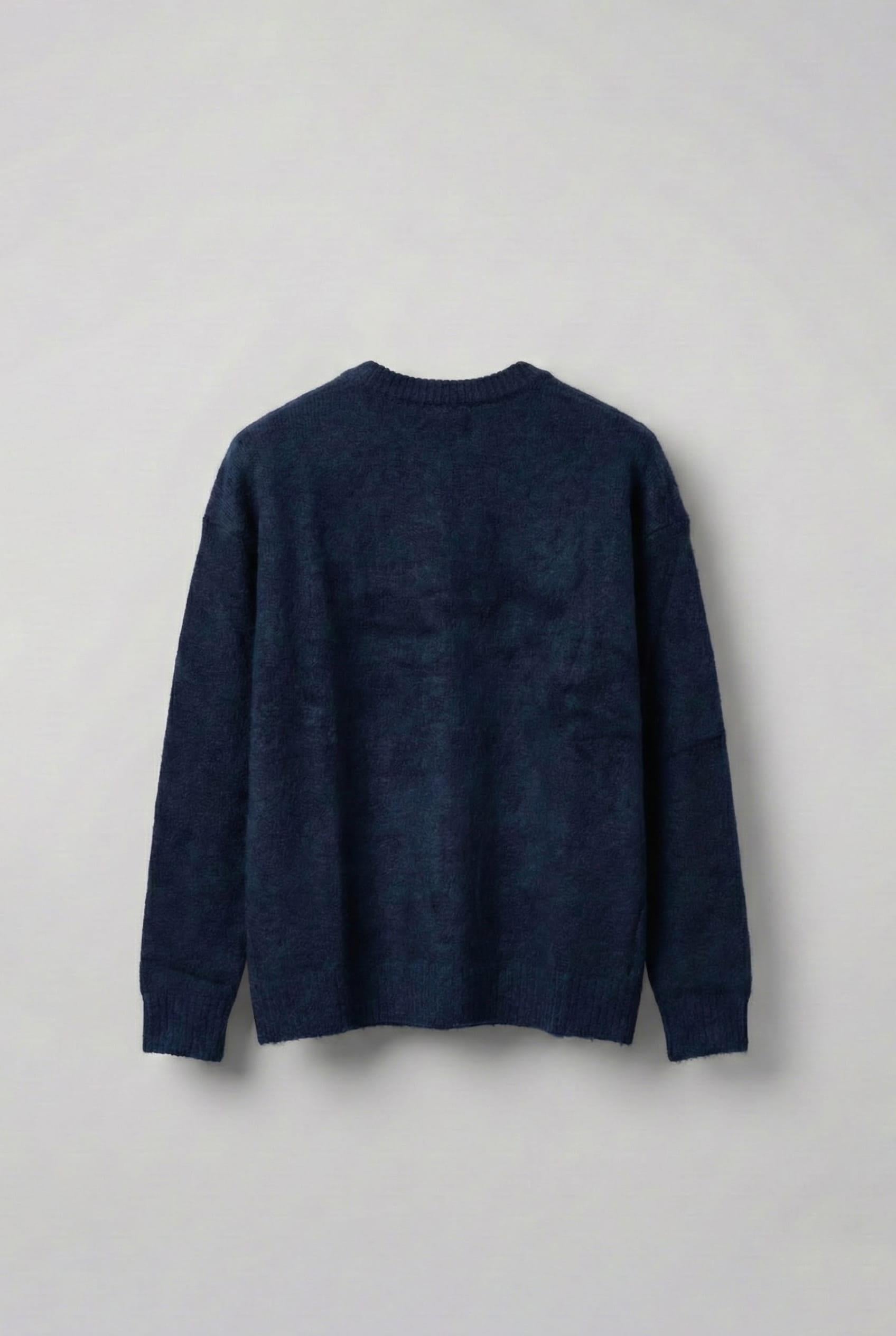 Erkek Oversize Yumuşak Dokulu Kazak Lacivert