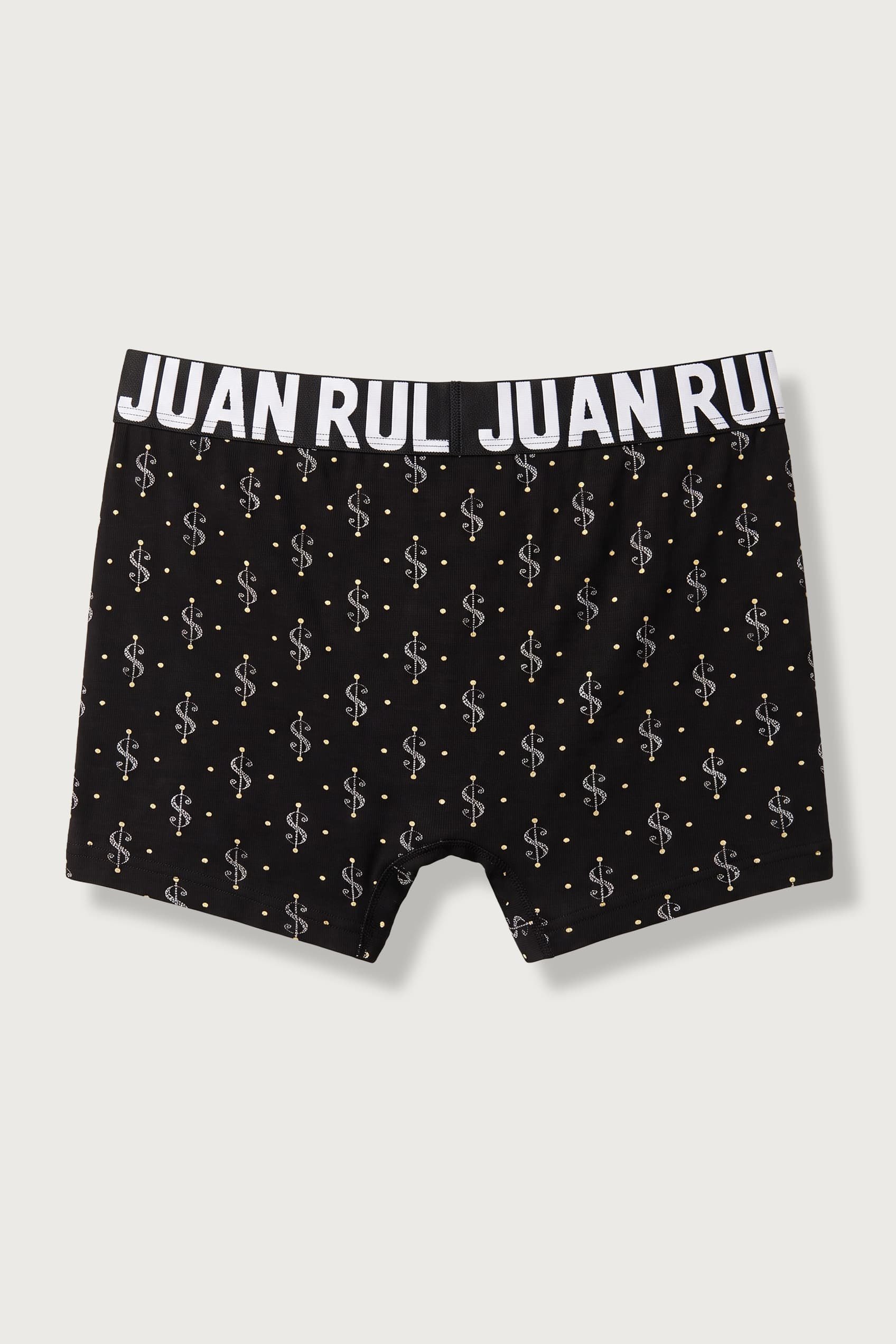 Erkek Pamuklu Dolar Desenli Boxer Siyah