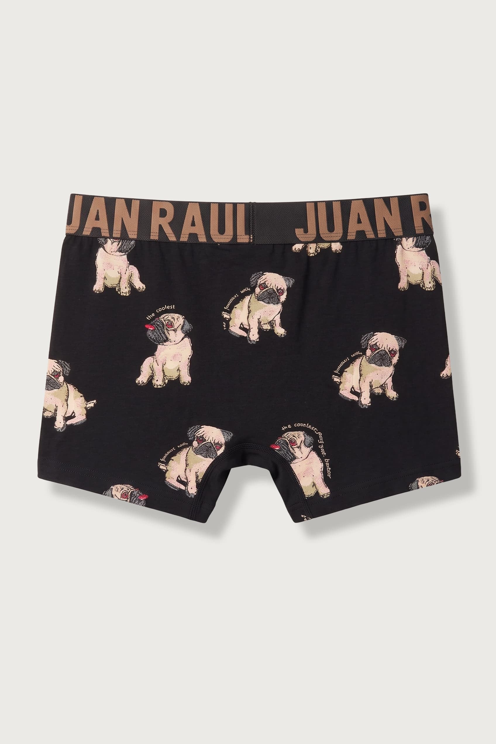 Erkek Pamuklu Köpek Desenli Boxer Siyah