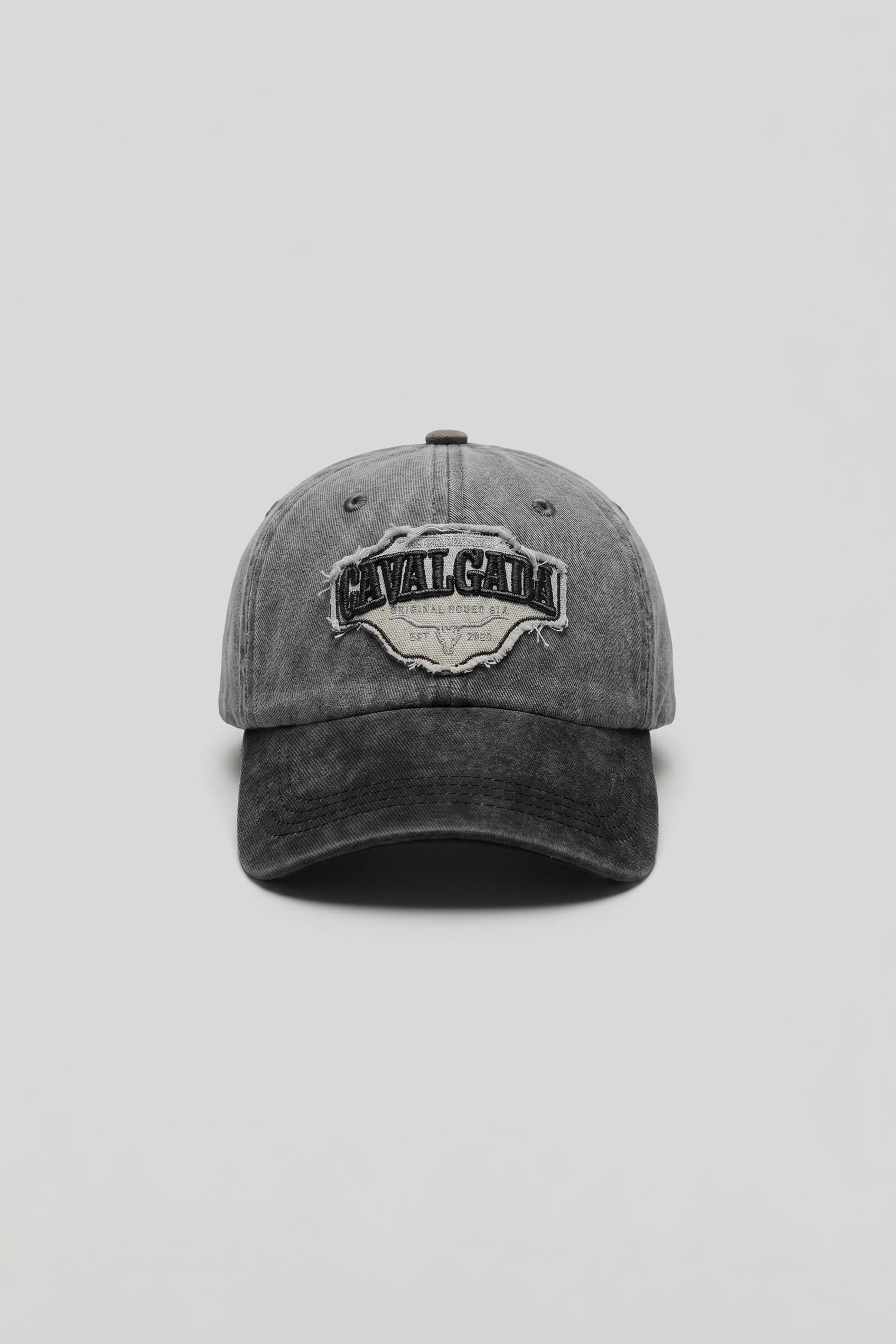 Erkek Patch Nakışlı Yıkamalı Beyzbol Şapka Gri