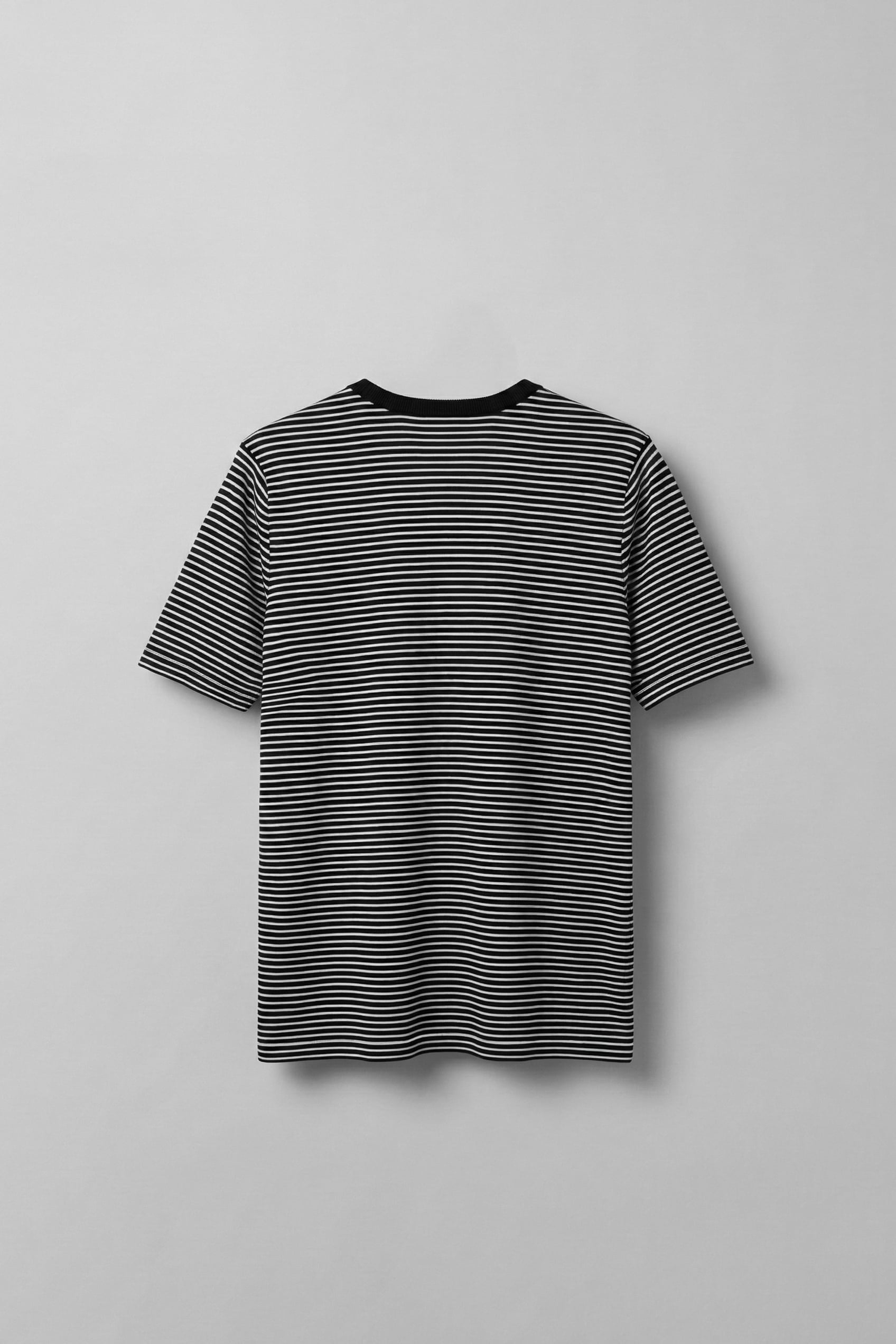 Erkek Regular Fit Çizgili Basic T-Shirt Siyah
