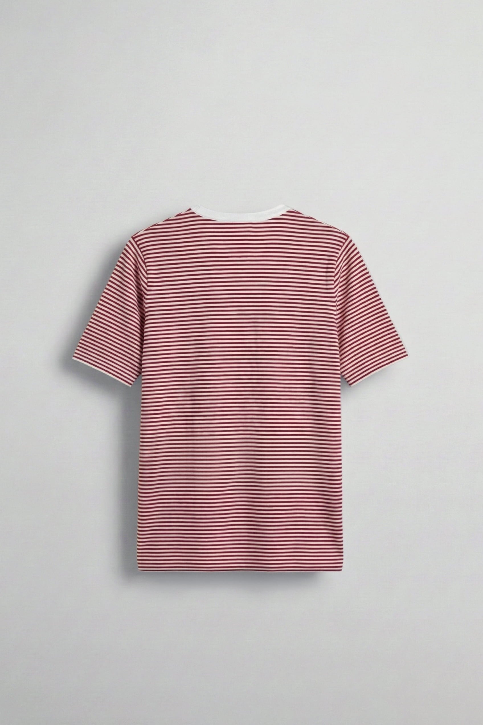 Erkek Regular Fit Çizgili Basic T-Shirt Kırmızı