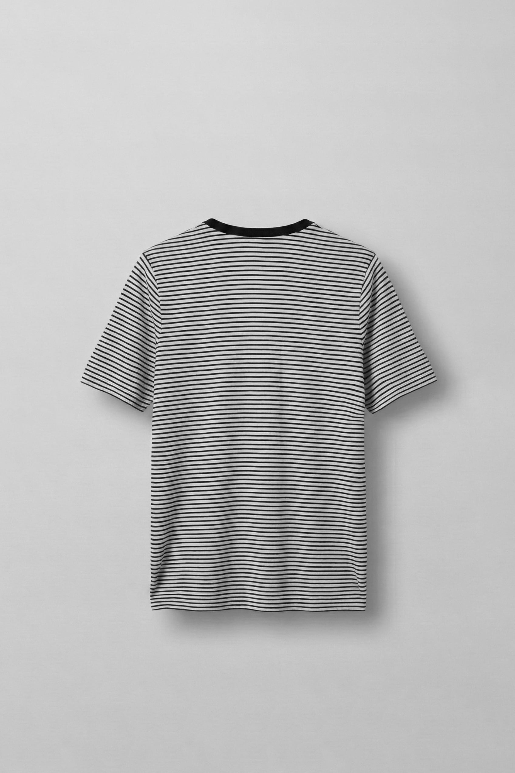 Erkek Regular Fit Çizgili Basic T-Shirt Ekru