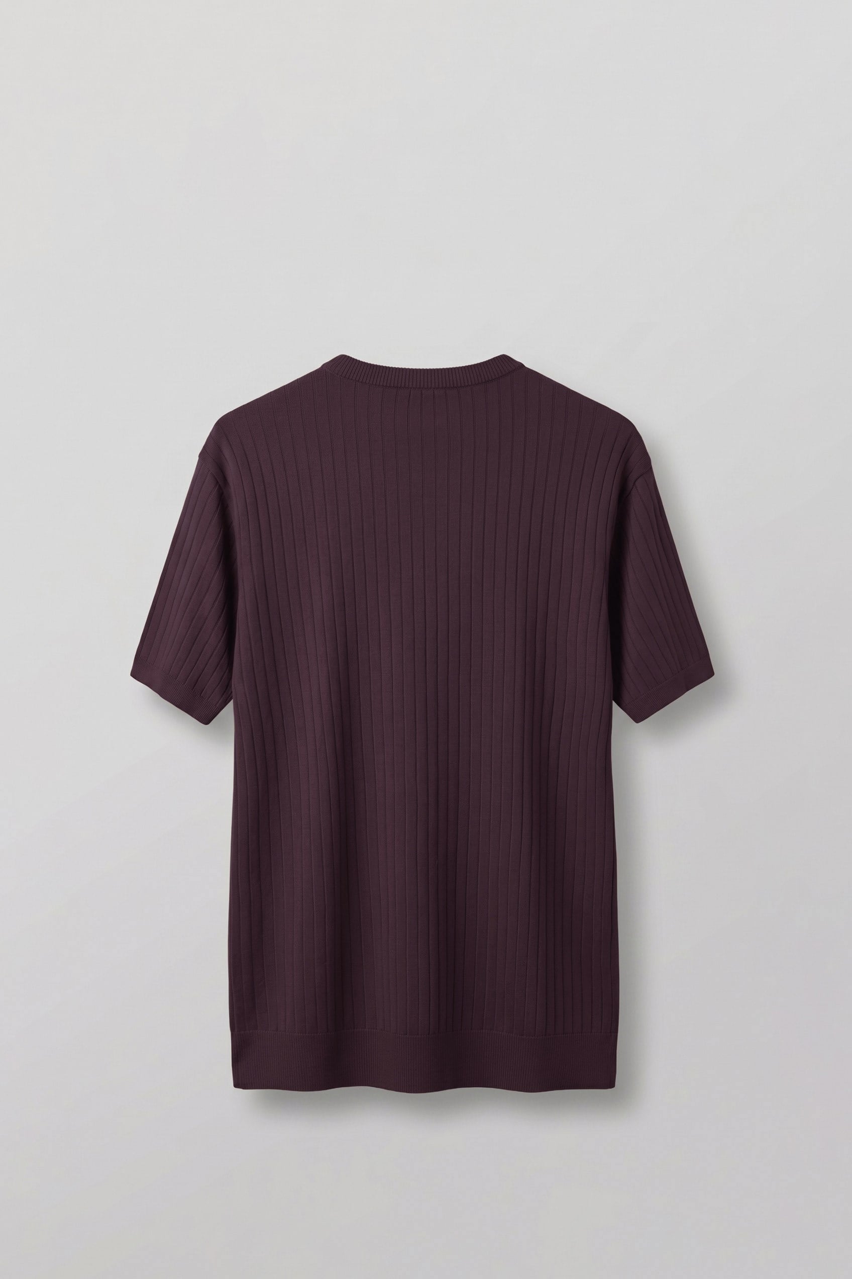 Erkek Regular Fit Fitilli Triko Bisiklet Yaka T-Shirt Bordo