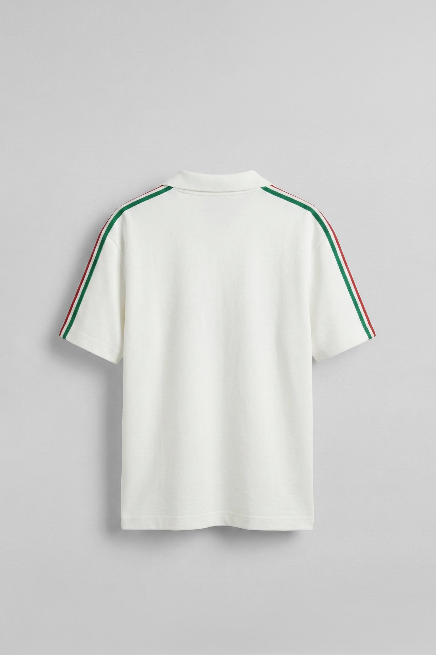 Erkek Regular Fit İtalia Nakışlı Polo Yaka Forma T-Shirt Ekru