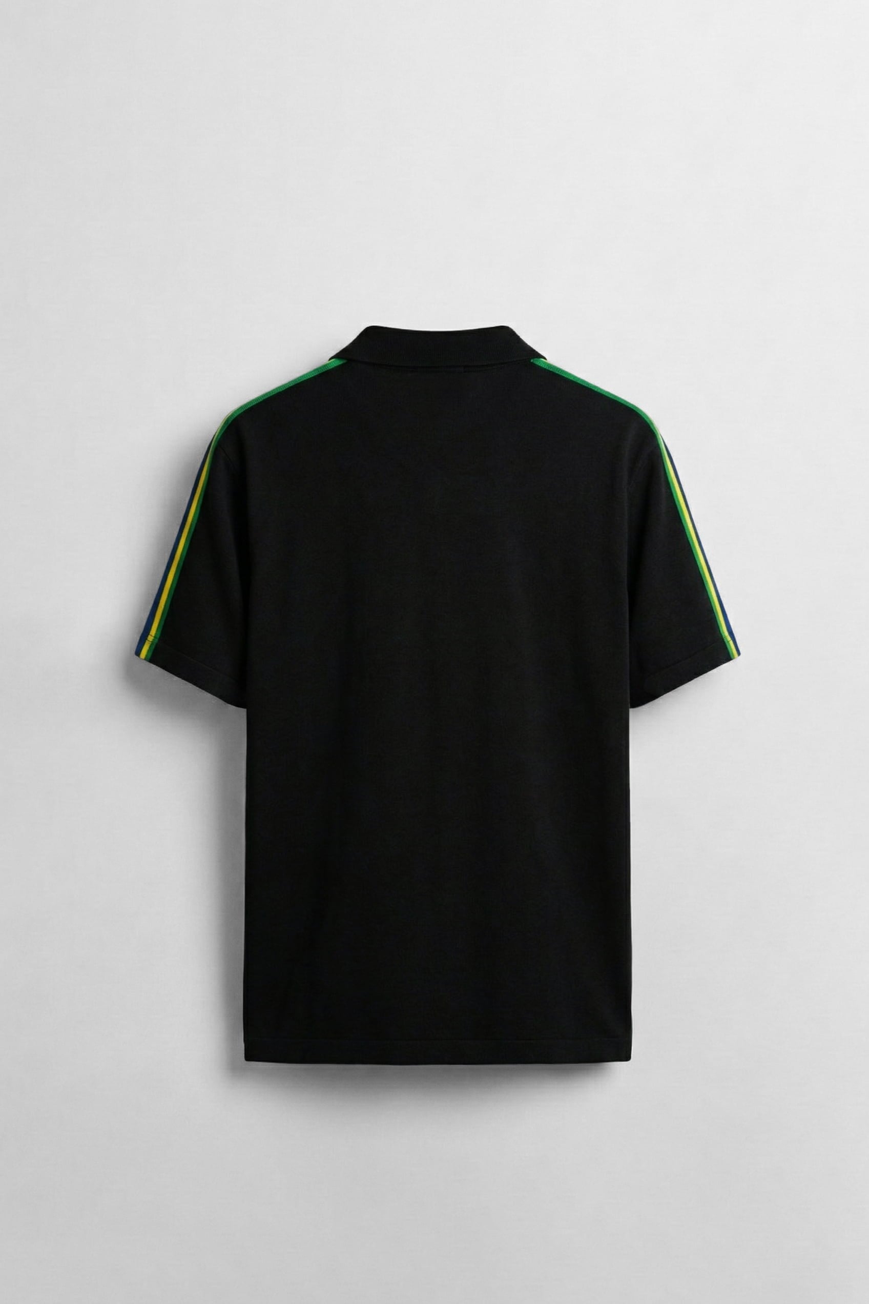 Erkek Regular Fit Nakış Detaylı Polo Yaka Forma T-Shirt Siyah