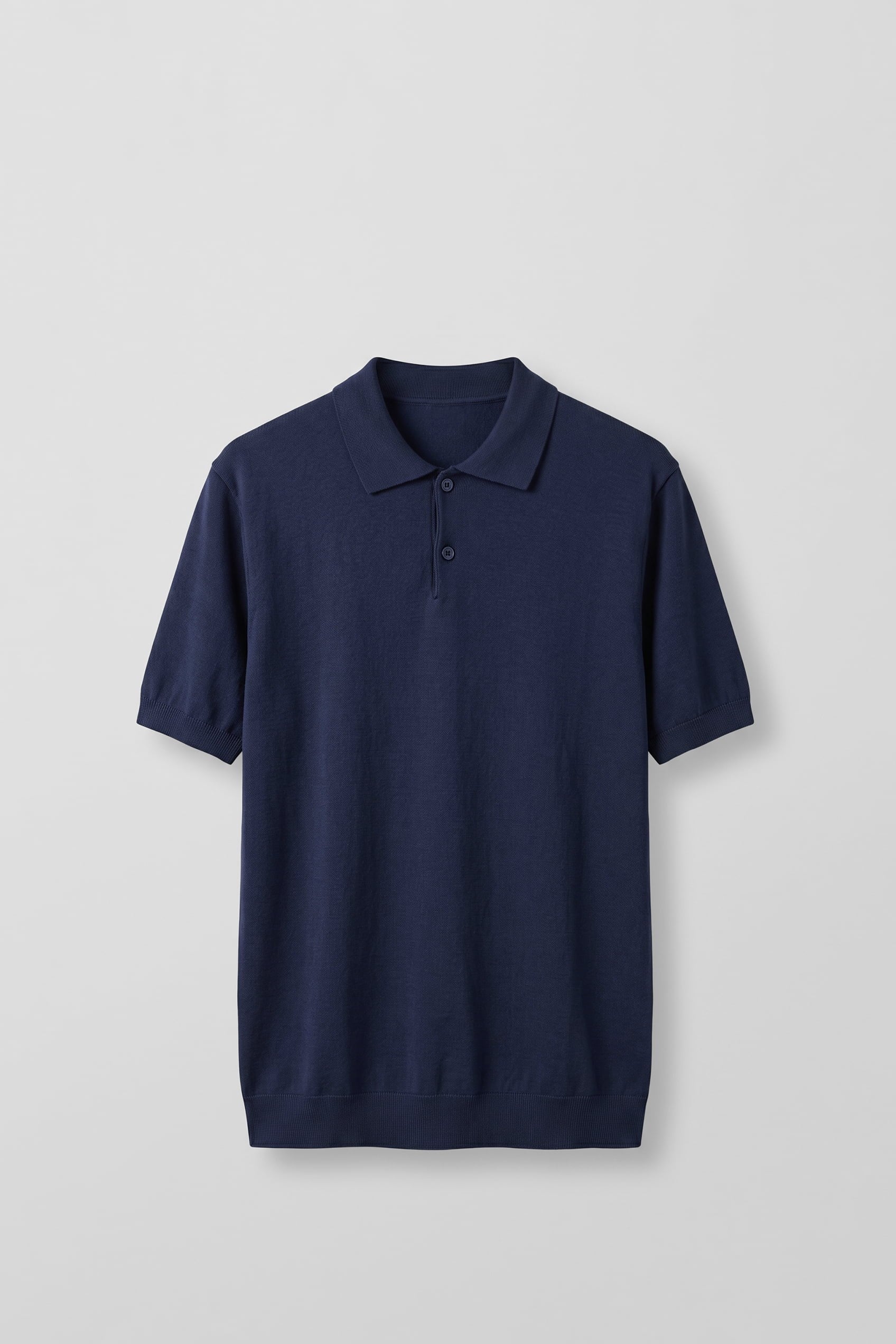Erkek Regular Fit Örme Kumaş Basic Polo Yaka T-Shirt Lacivert