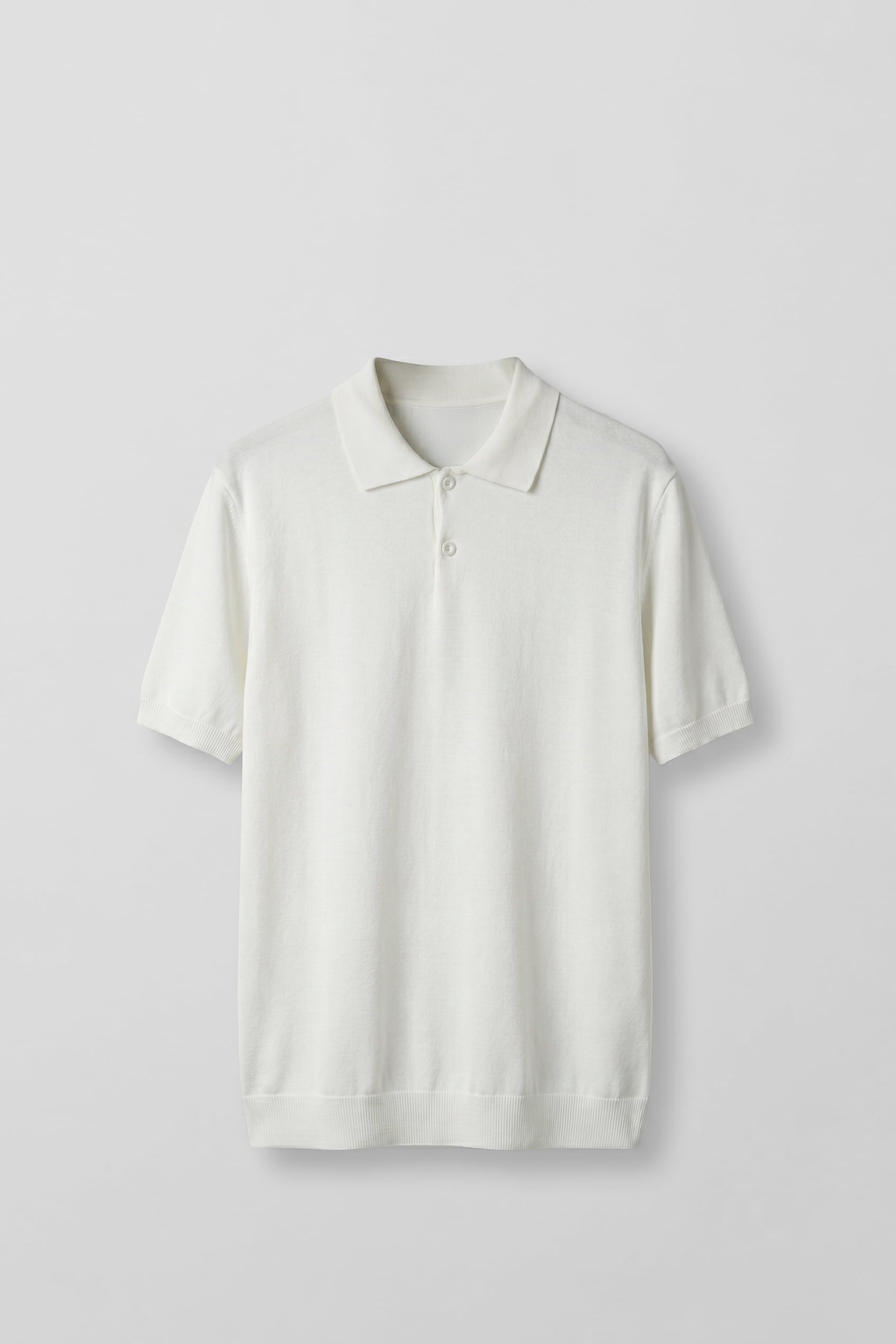 Erkek Regular Fit Örme Kumaş Basic Polo Yaka T-Shirt Beyaz