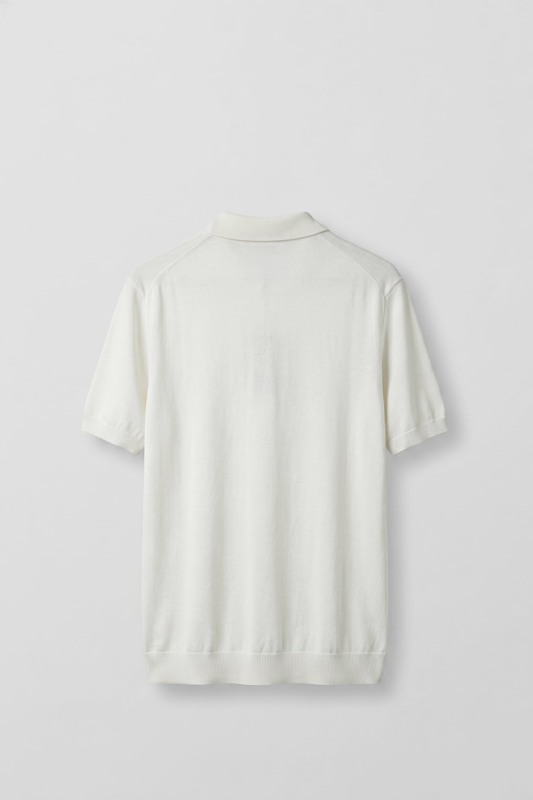 Erkek Regular Fit Örme Kumaş Basic Polo Yaka T-Shirt Beyaz