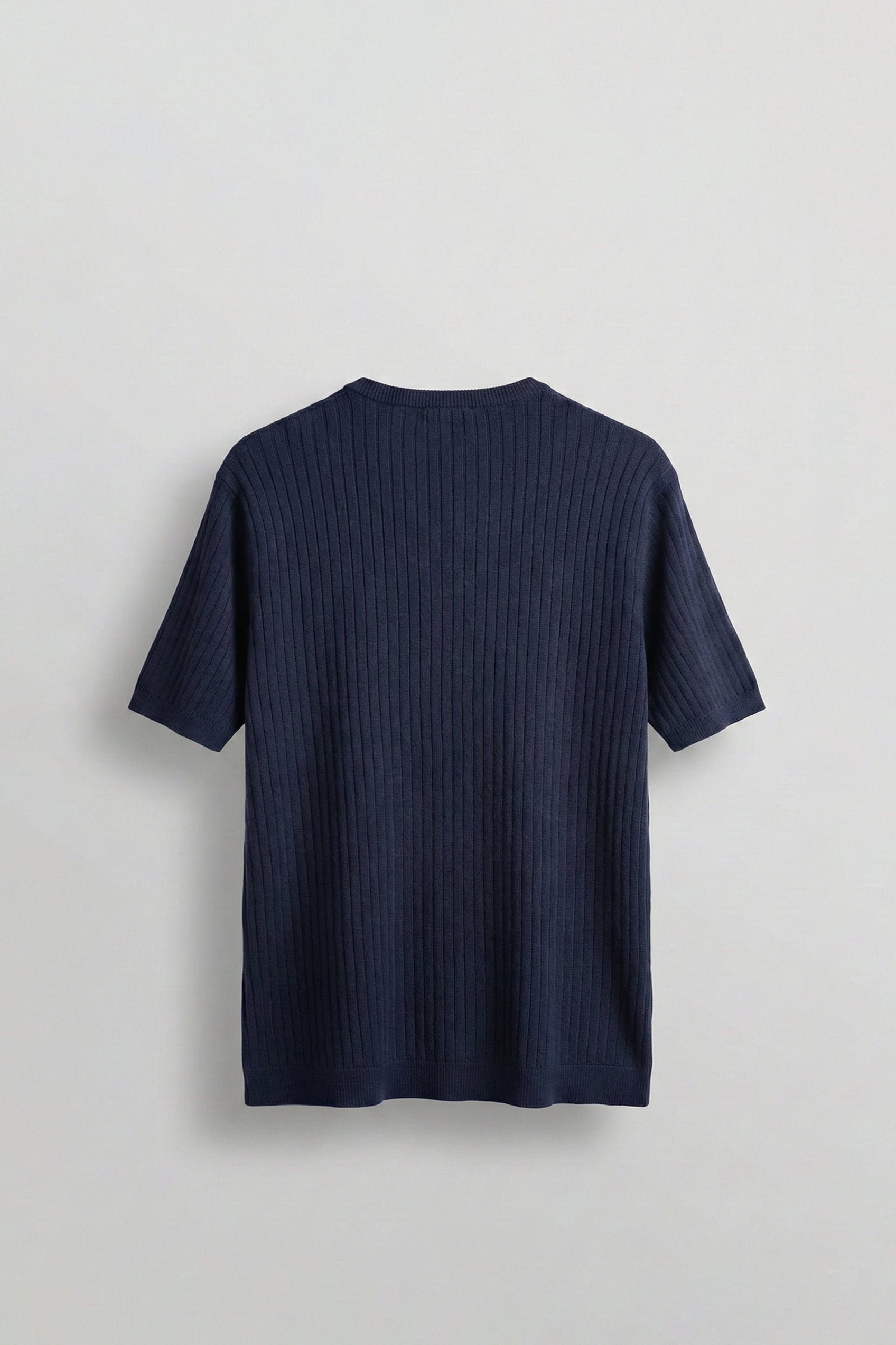 Erkek Regular Fit  Premium Fitilli Triko T-Shirt Lacivert