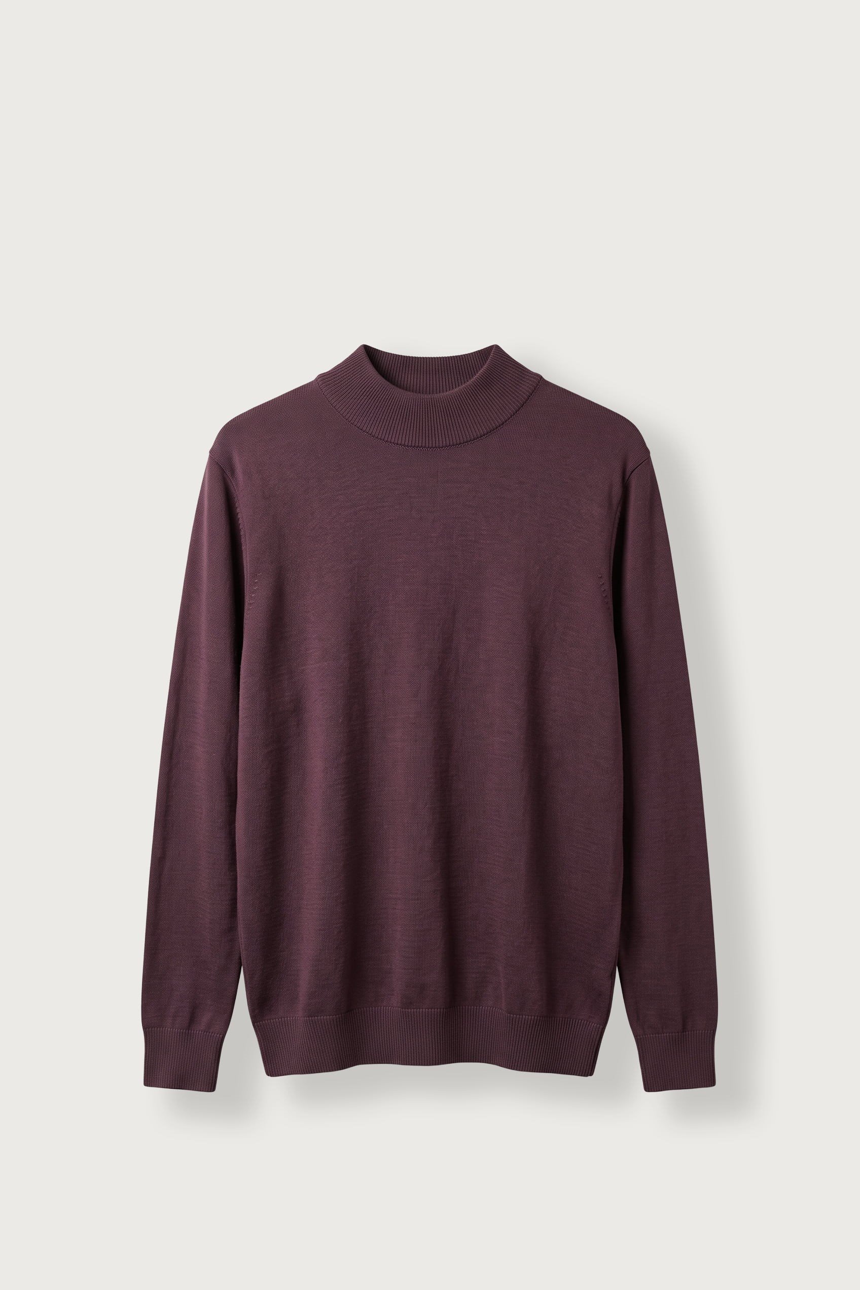 Erkek Regular Fit Yarım Balıkçı Yaka Triko Kazak Bordo