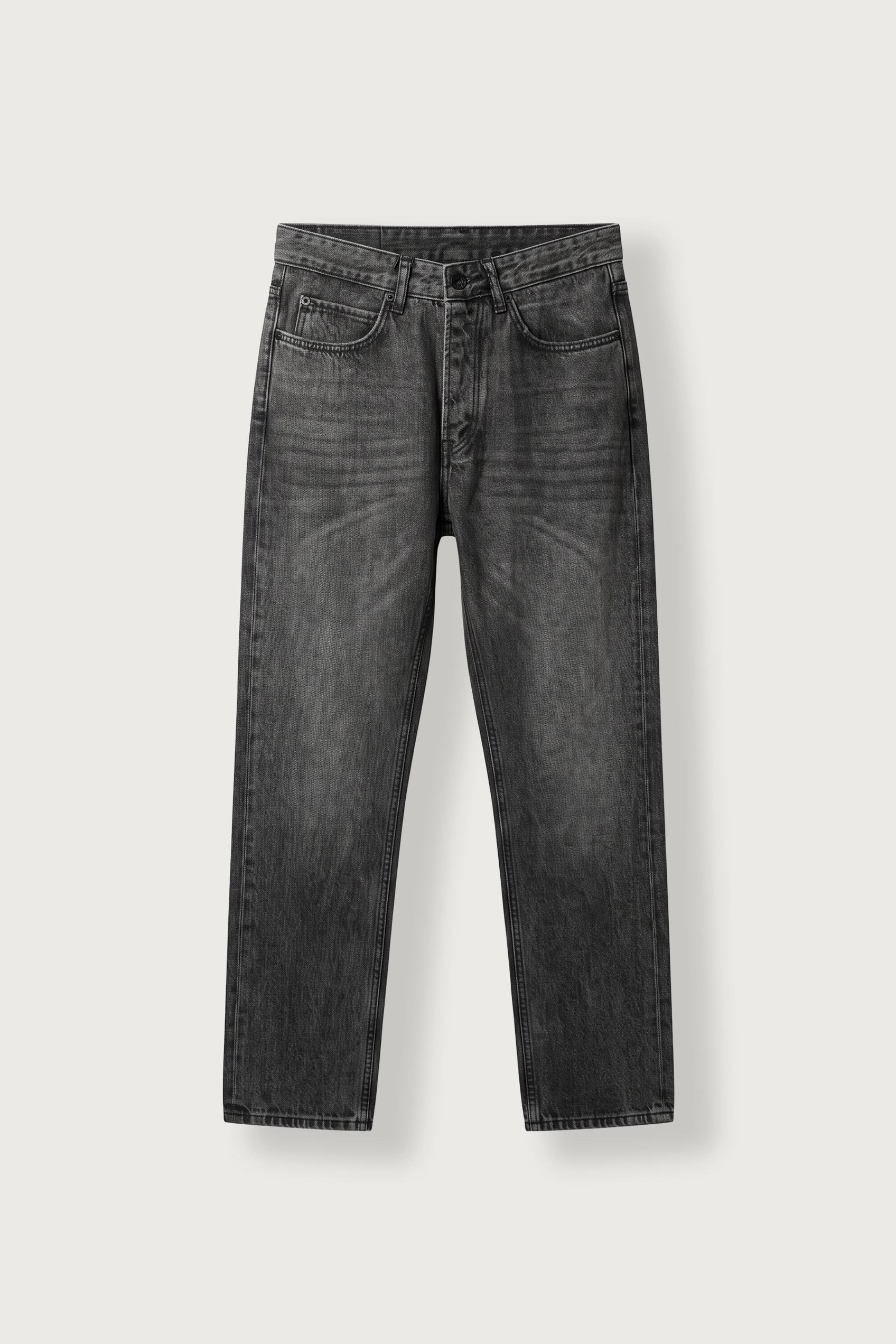 Erkek Regular Fit Yıkamalı Jean Pantolon Antrasit
