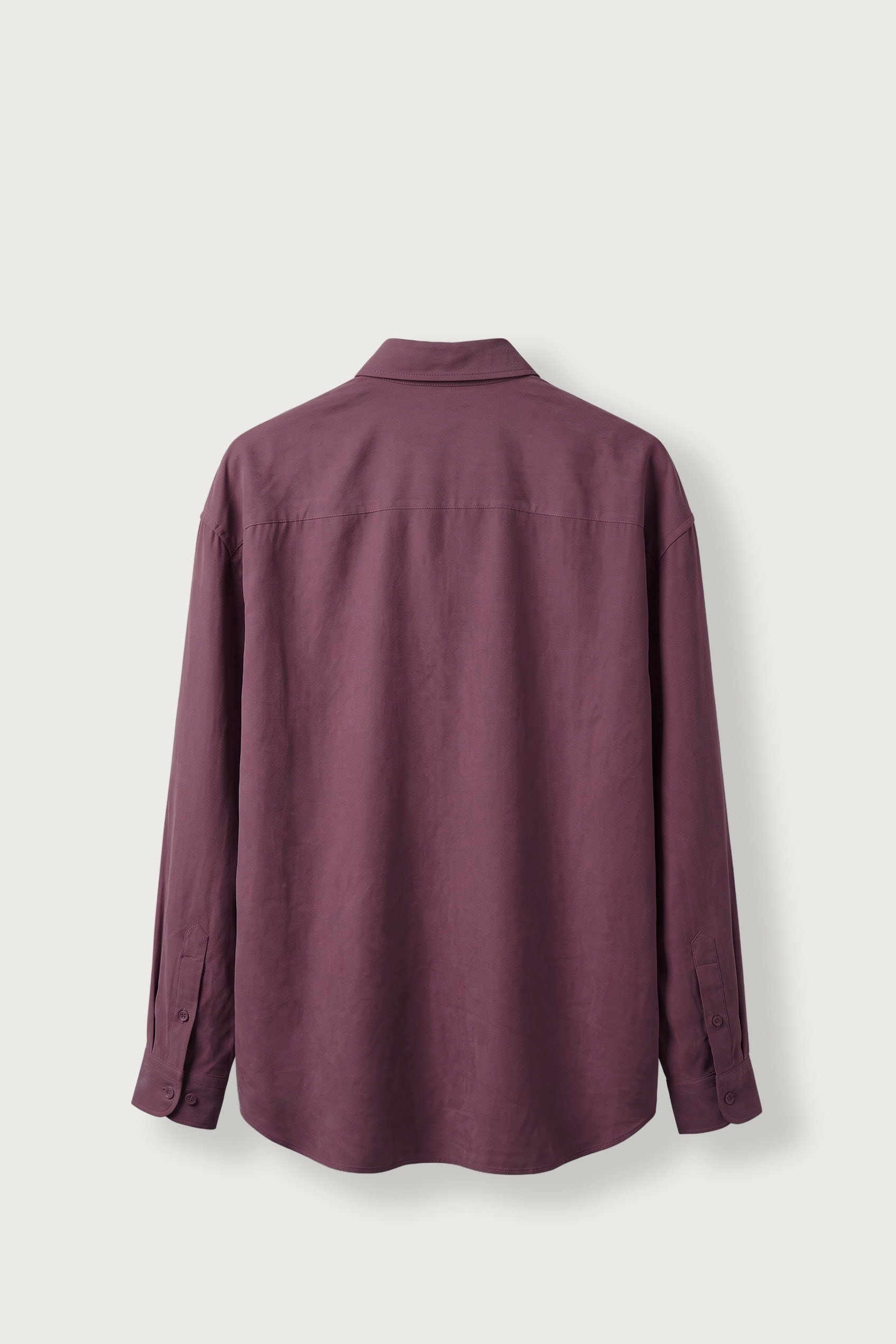 Erkek Relax Fit Basic Uzun Kollu Tencel Gömlek Bordo