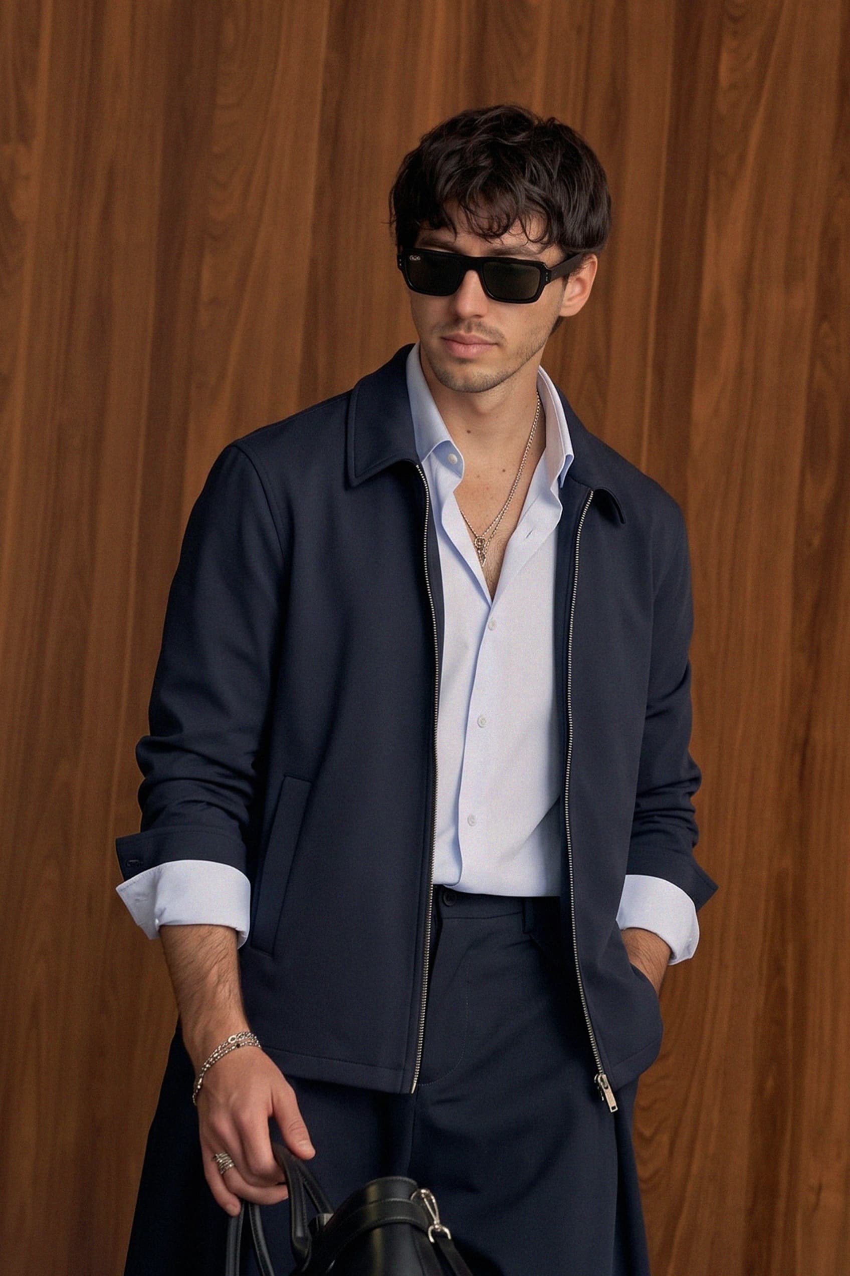 Erkek Relax Fit Premium Kalın Gabardin Ceket Lacivert