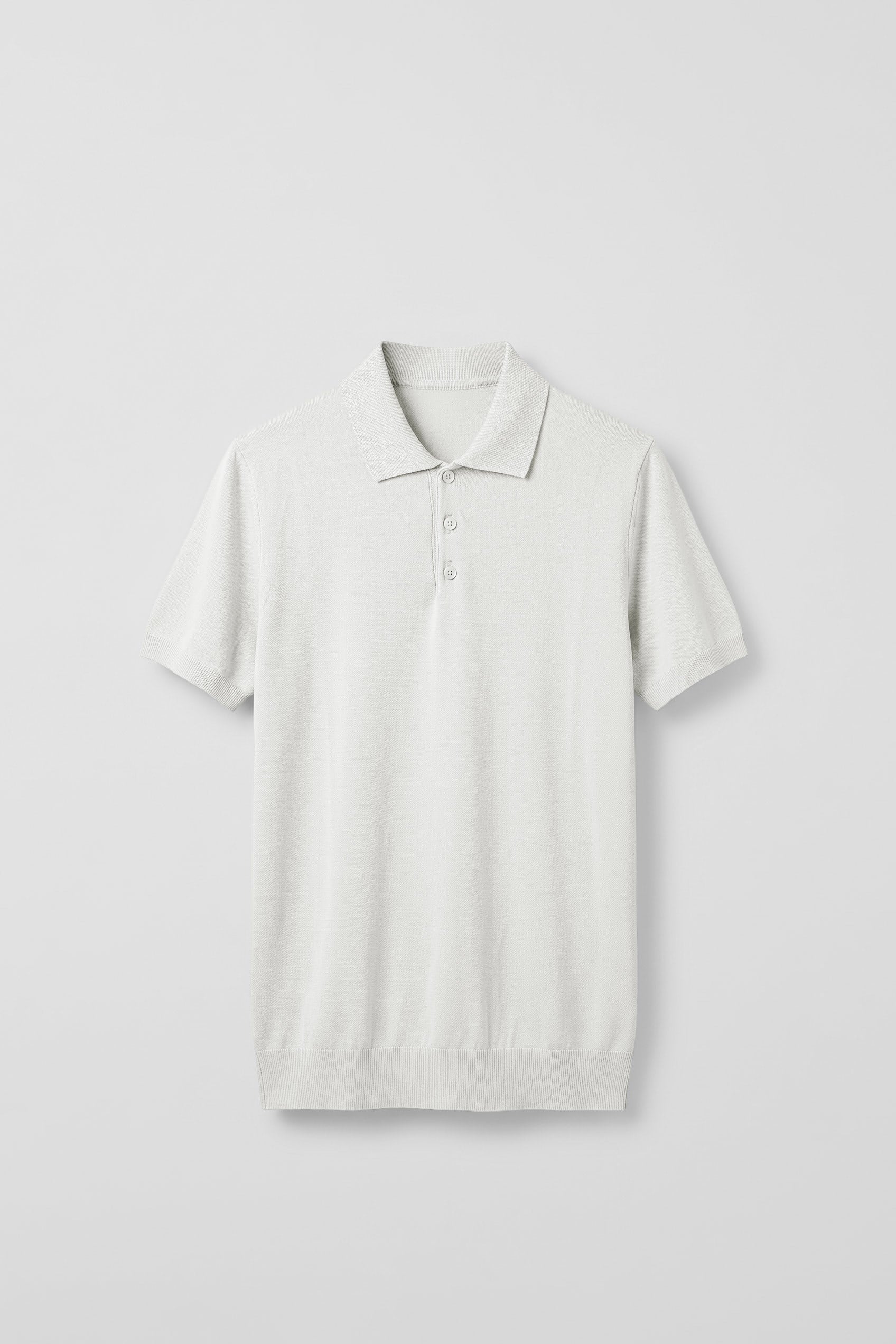 Erkek Relaxed Fit Dökümlü Polo Yaka Triko T-Shirt Beyaz