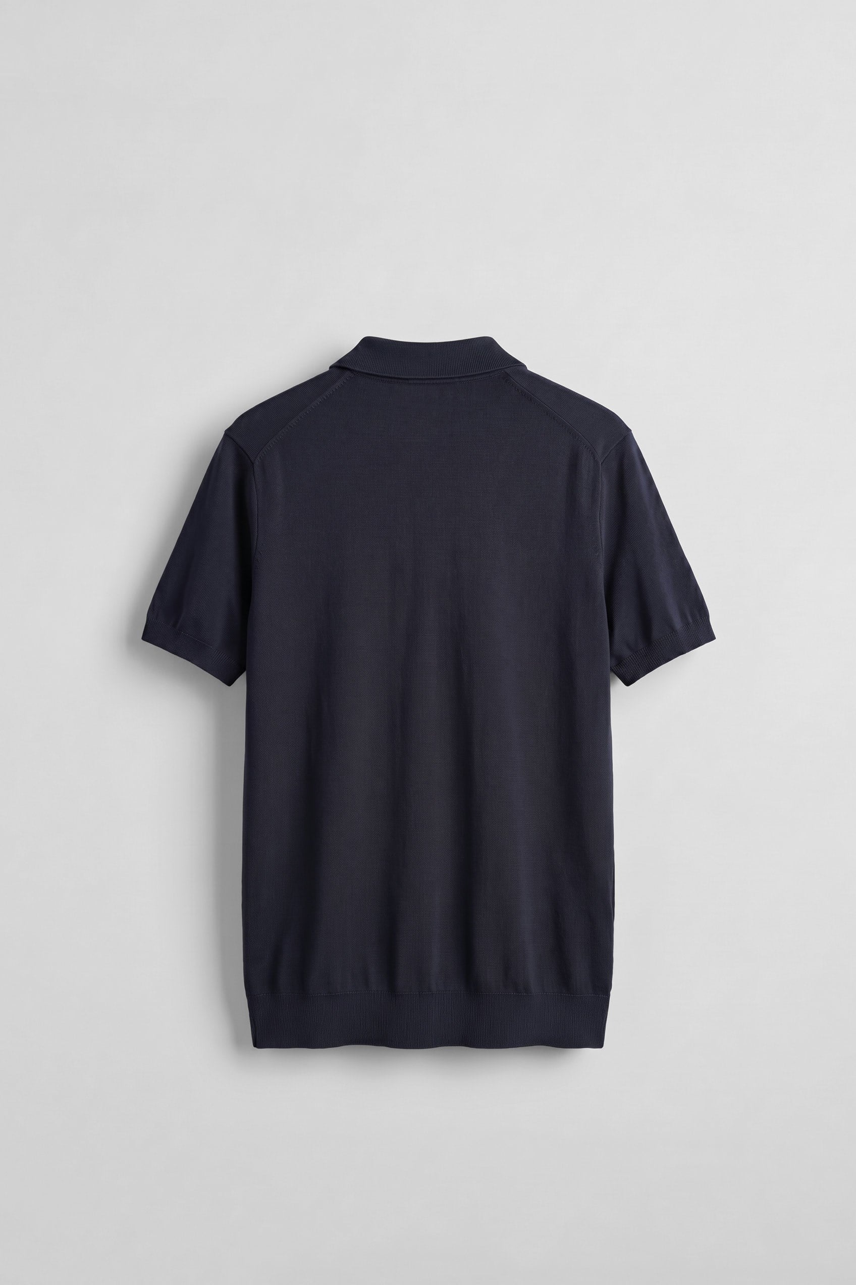 Erkek Relaxed Fit Dökümlü Polo Yaka Triko T-Shirt Lacivert