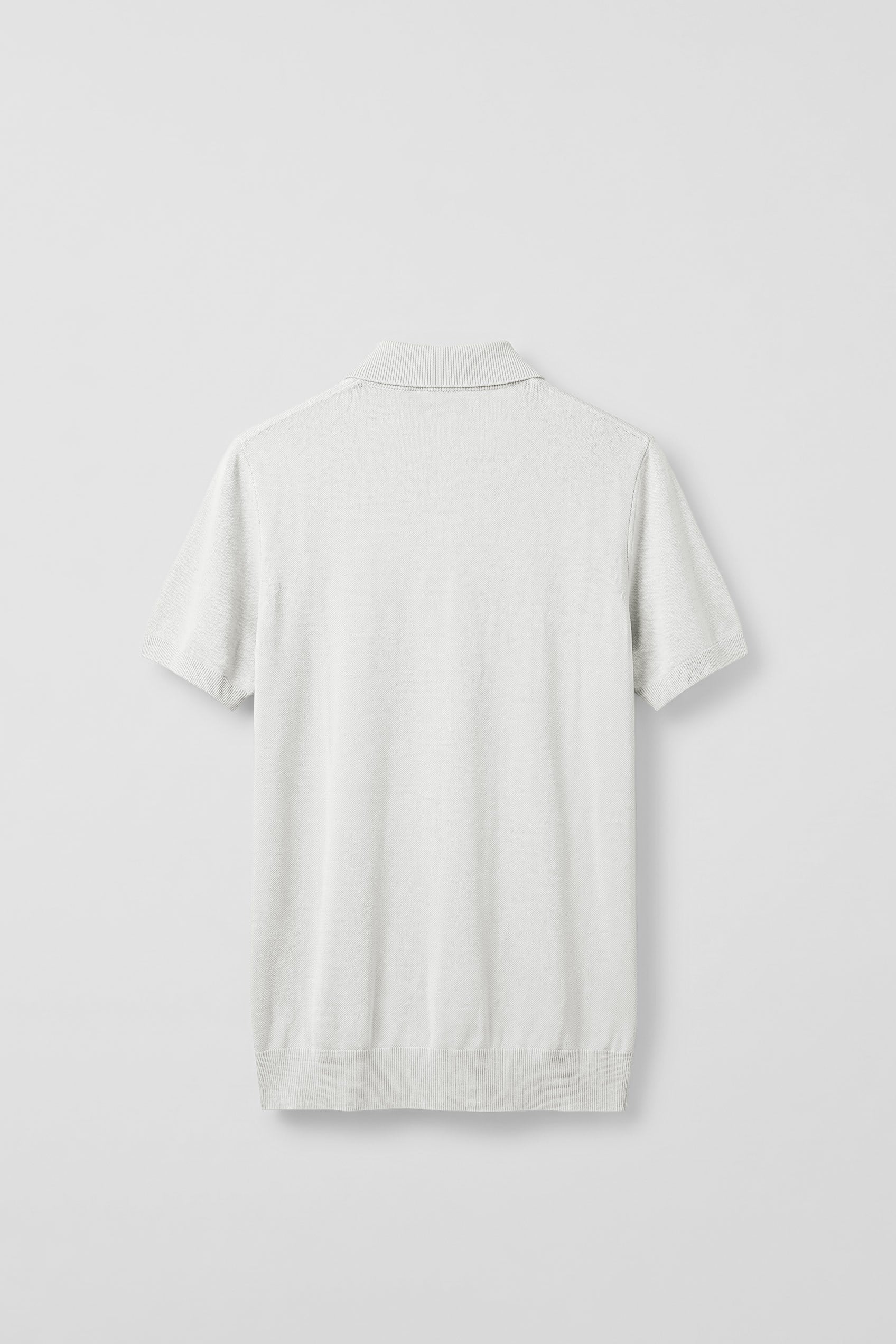 Erkek Relaxed Fit Dökümlü Polo Yaka Triko T-Shirt Beyaz