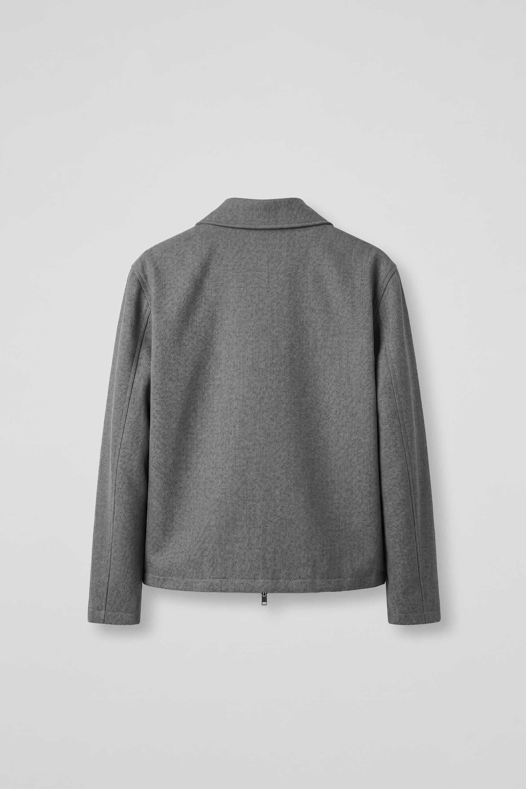 Erkek Relaxed Fit Fermuarlı İnce Ceket Antrasit