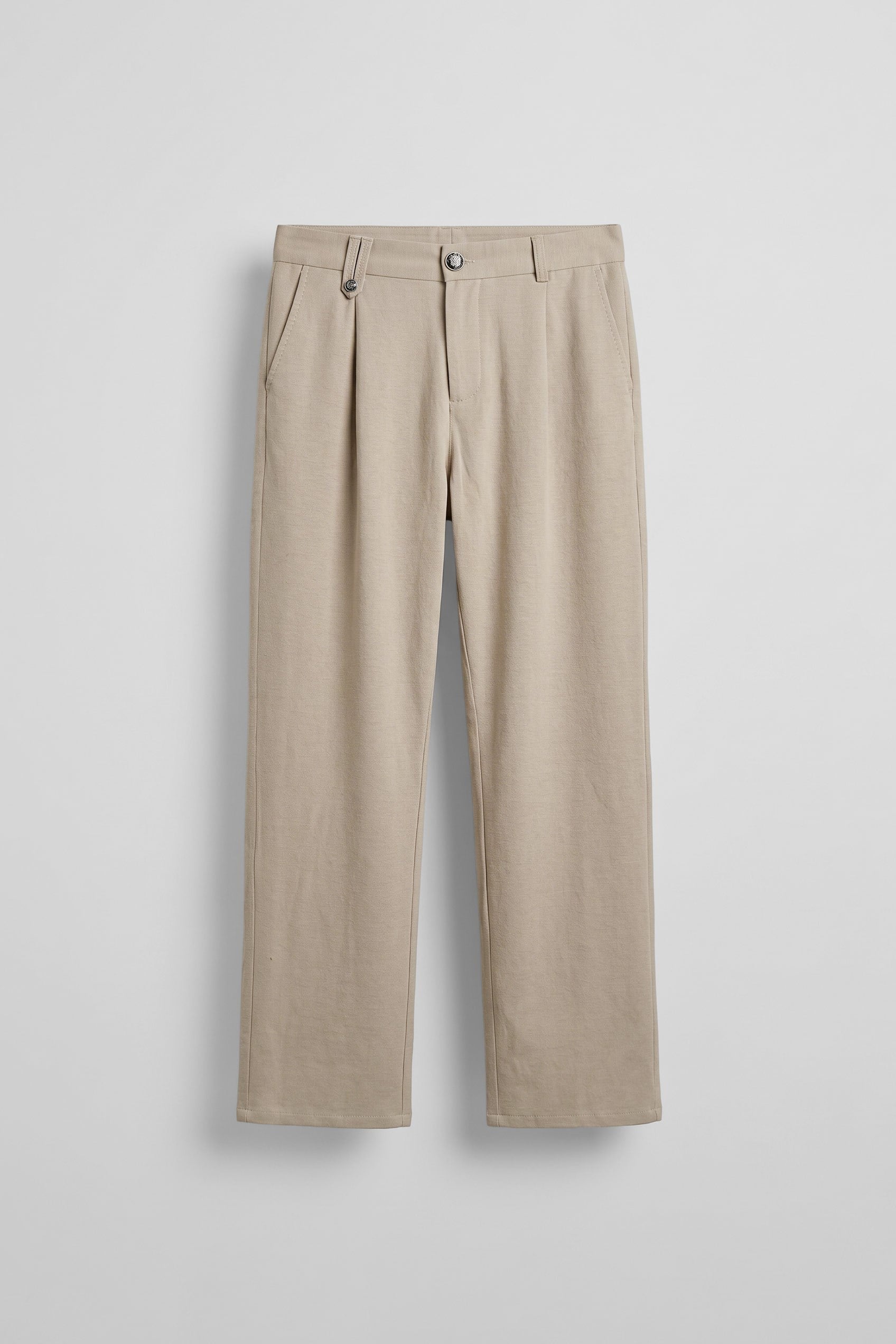 Erkek Relaxed Fit Keten Görünümlü Pantolon Bej