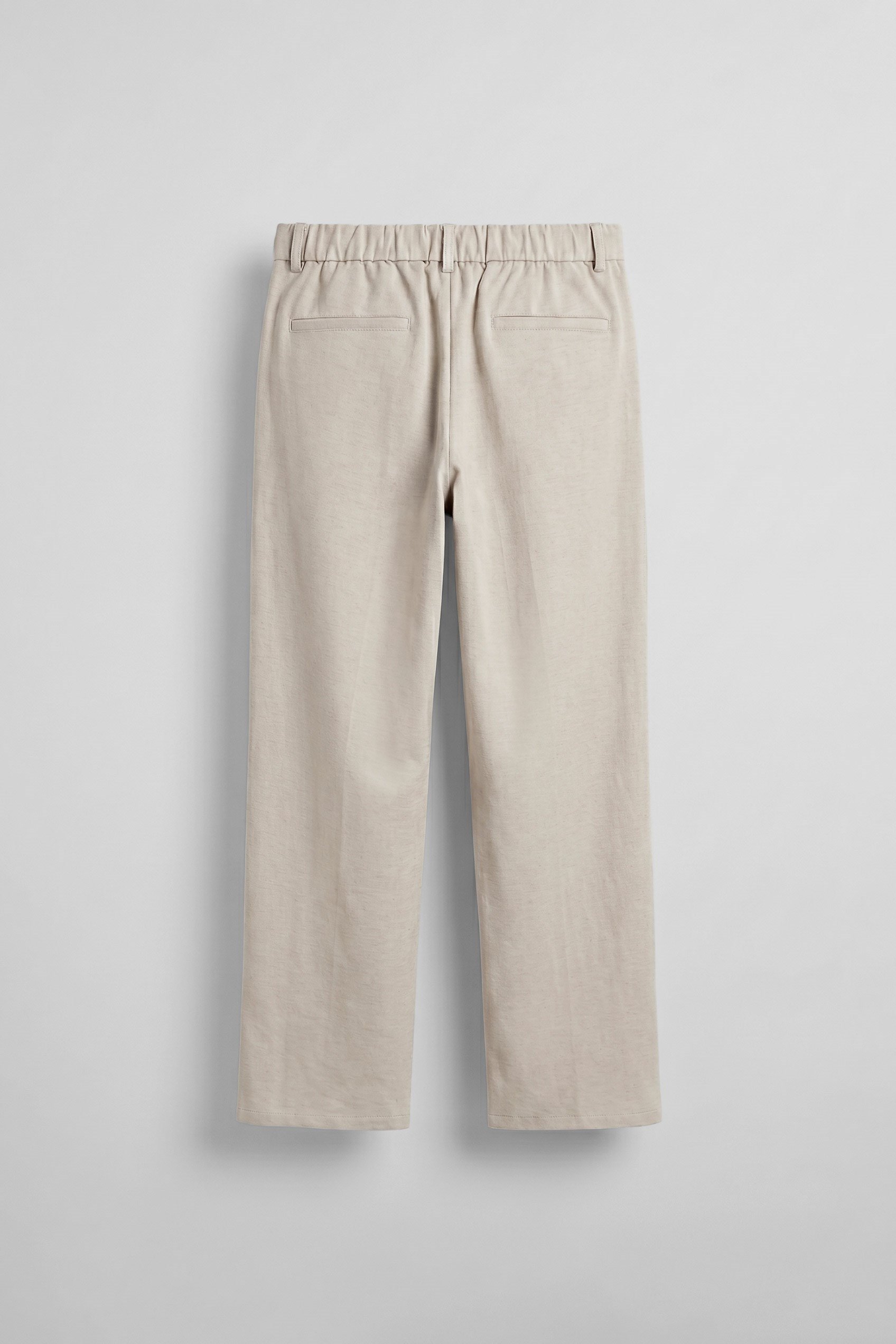 Erkek Relaxed Fit Keten Görünümlü Pantolon Ekru