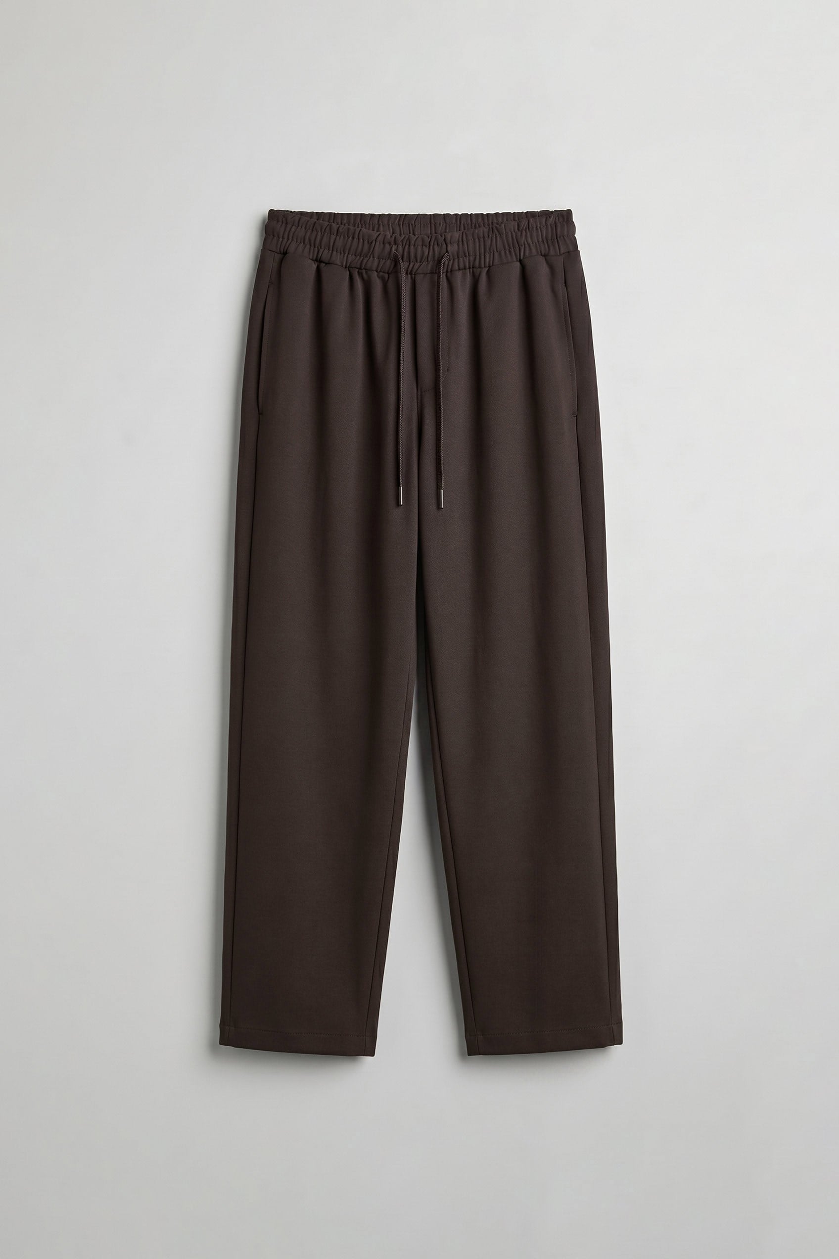 Erkek Relaxed Fit Lastikli Bel Pileli Pantolon Kahverengi