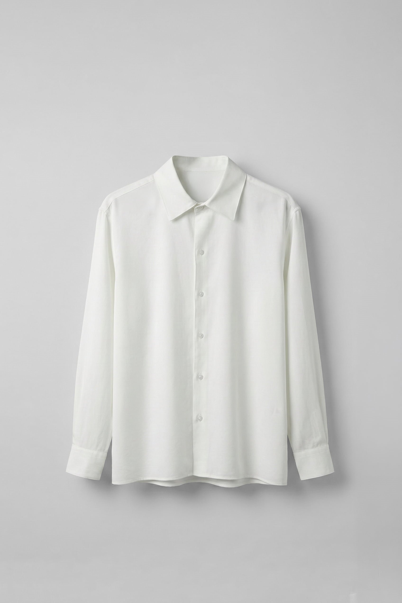 Erkek Relaxed Fit Uzun Kollu Basic Gömlek Ekru