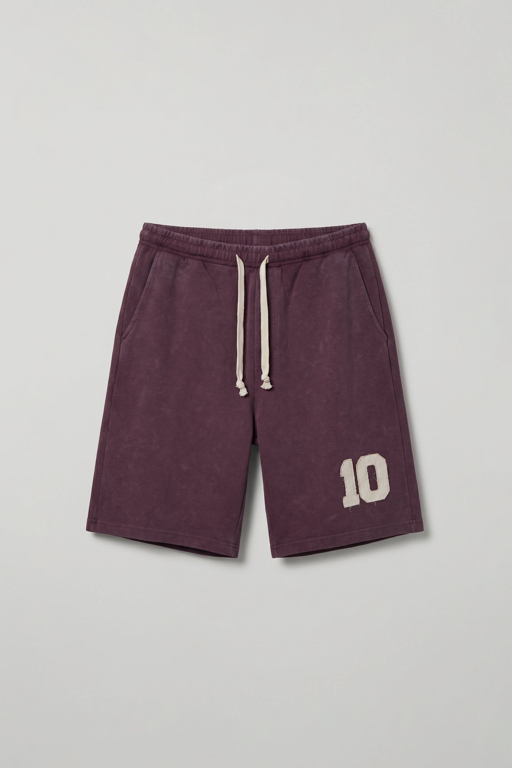Erkek Relaxed Fit Vintage Yıkamalı Şort Bordo
