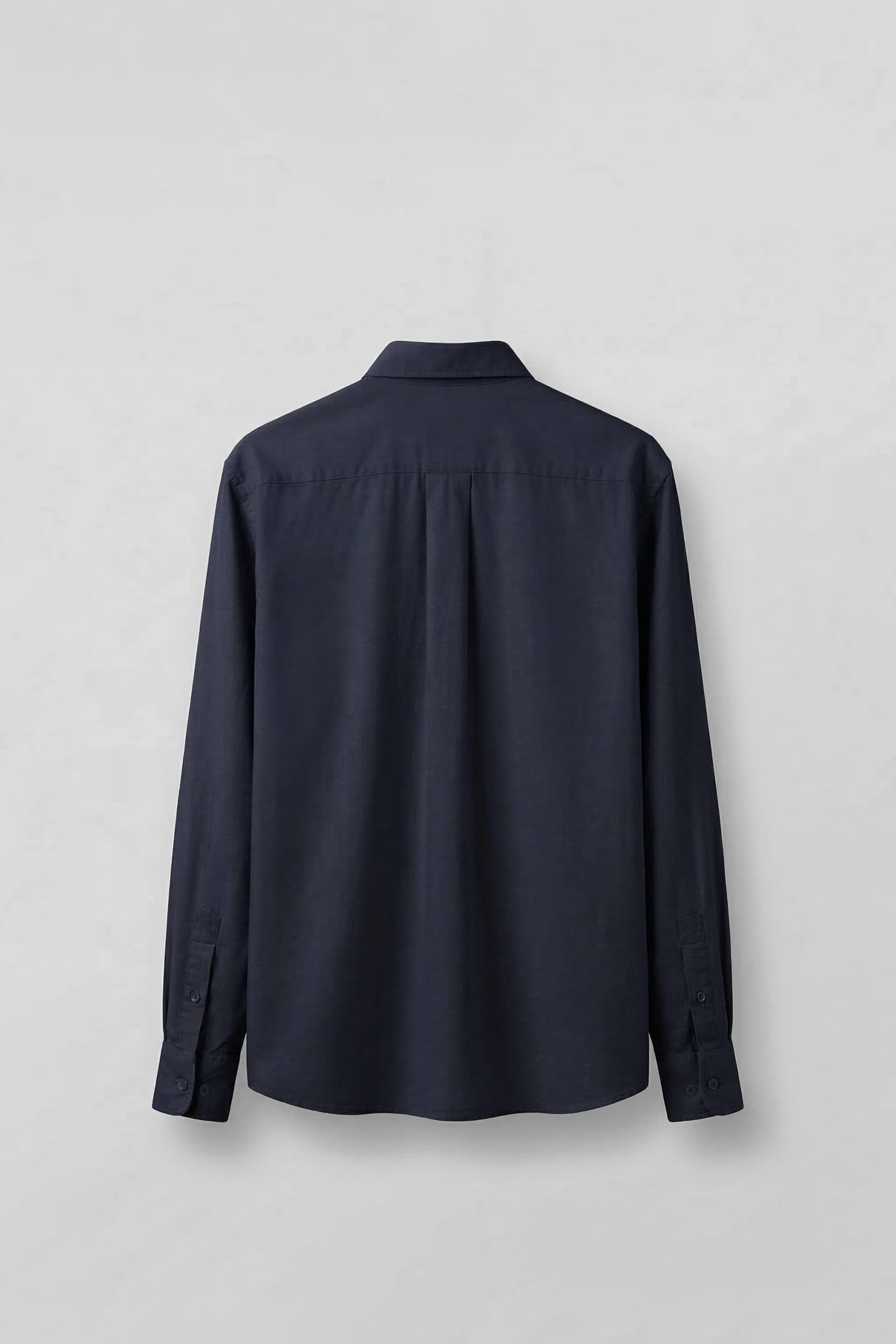 Erkek Relaxed Minimal Nakışlı Basic Tencel Gömlek Lacivert