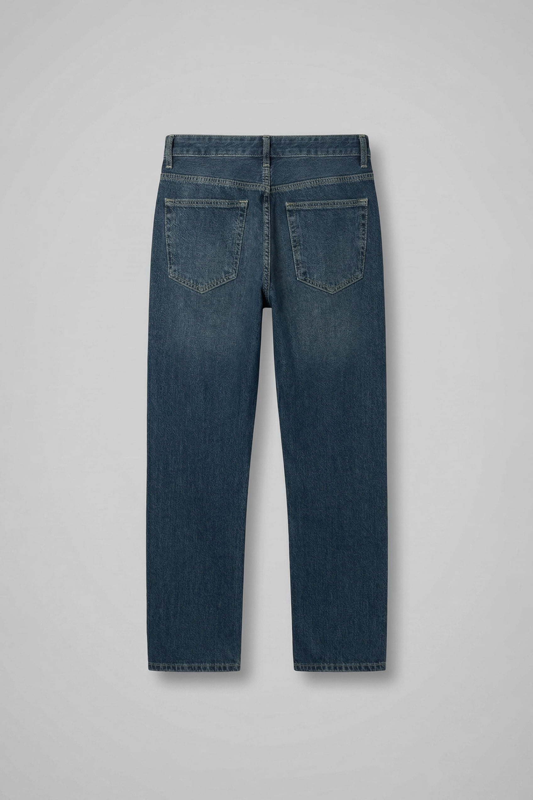 Erkek Relaxed Straight Fit Basic Jean Koyu Mavi
