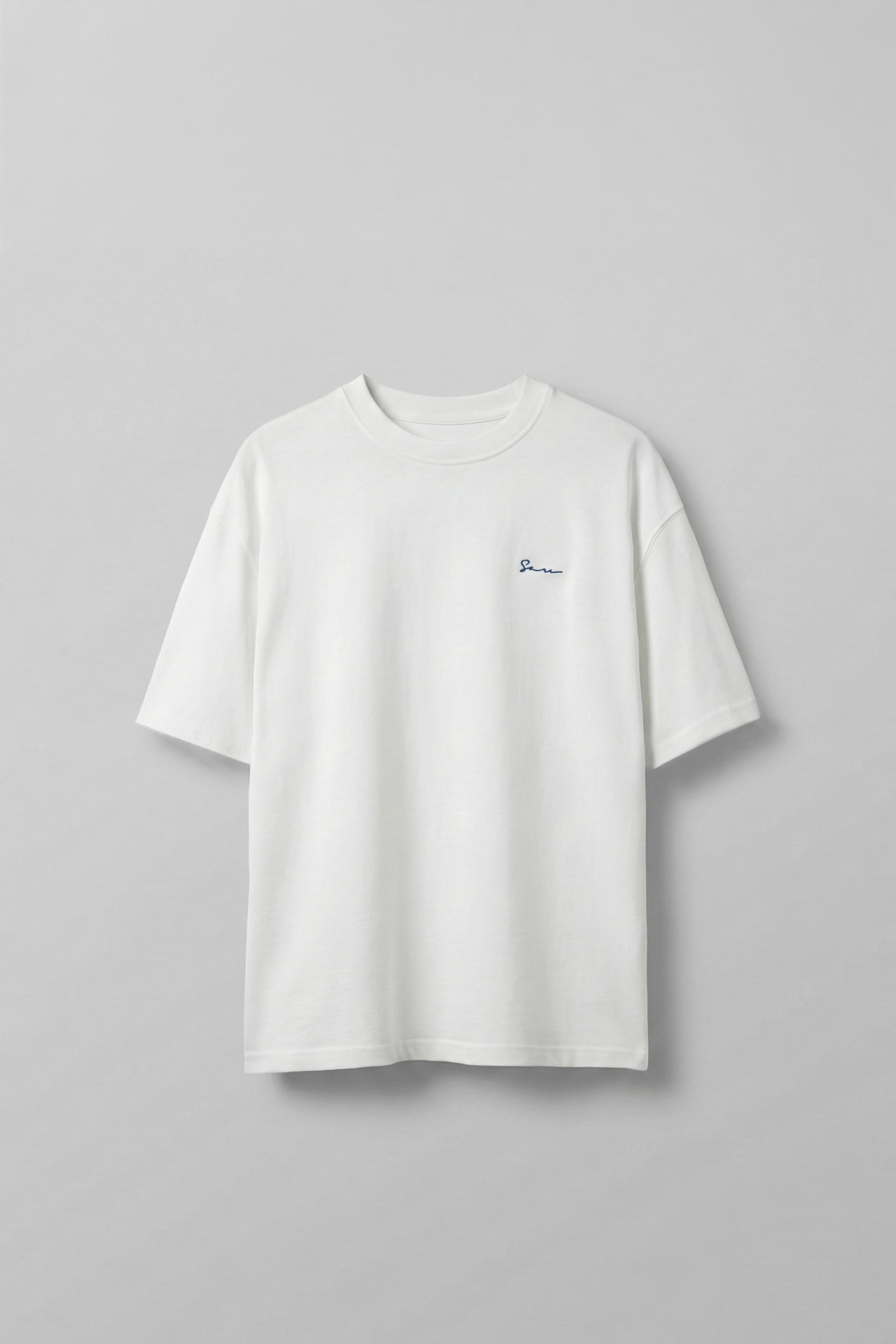Erkek Sırtı Yamalı Oversize T-Shirt Beyaz
