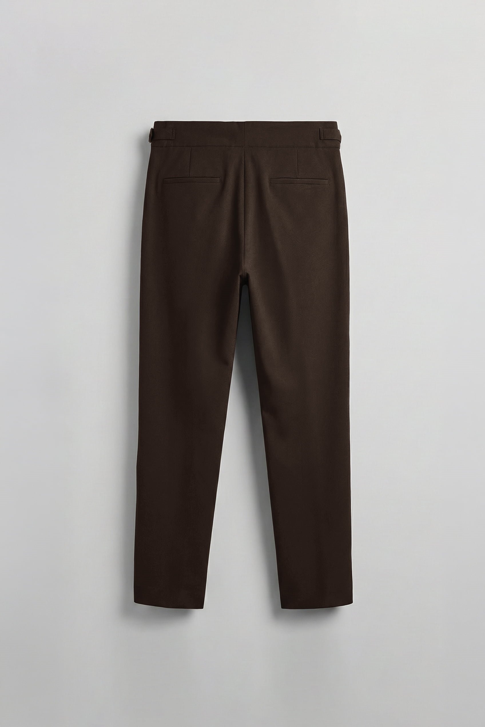 Erkek Slim Fit İtalyan Kesim Yan Tokalı Çift Düğmeli Pantolon Kahverengi