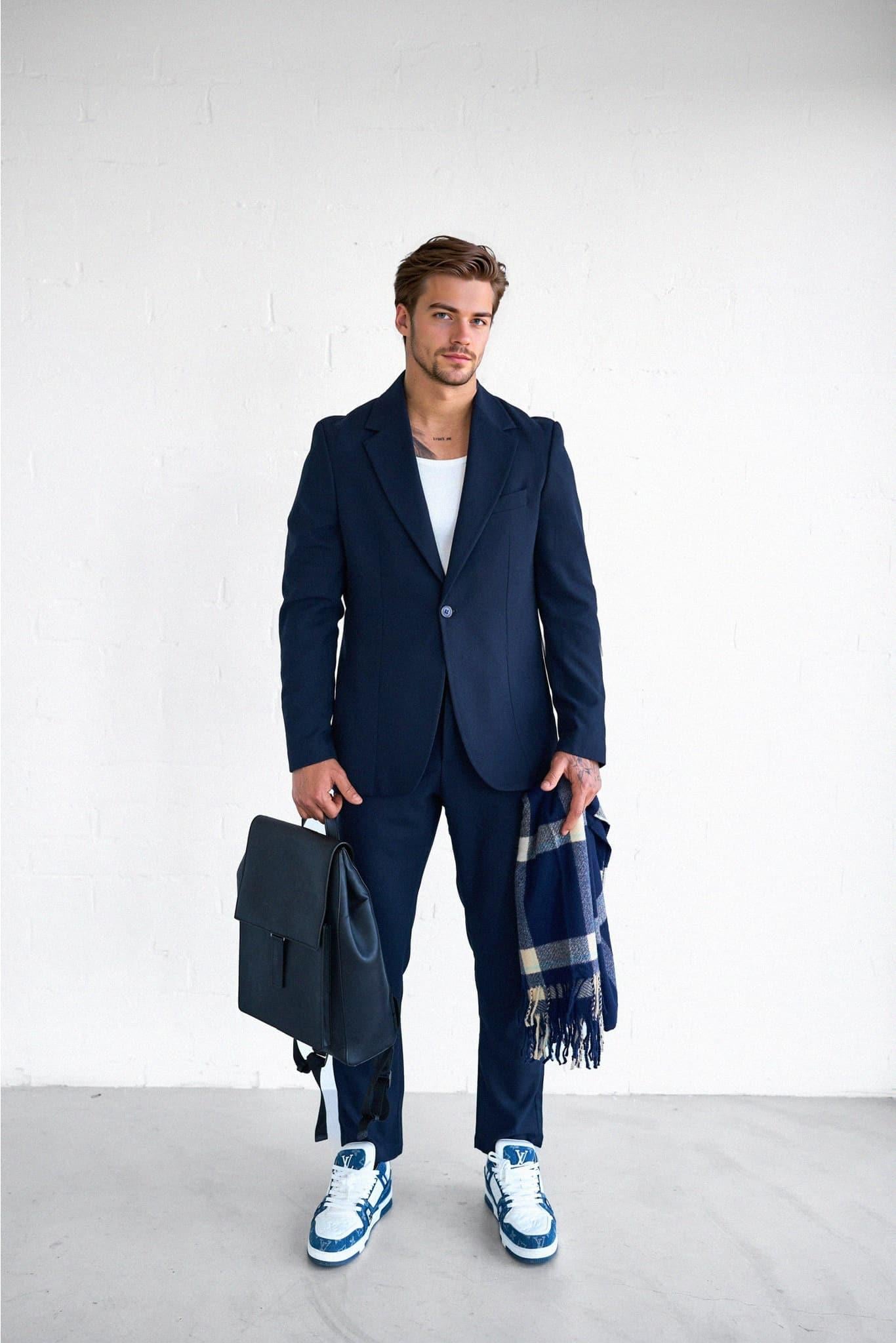 Erkek Slim Fit Takım Elbise Lacivert
