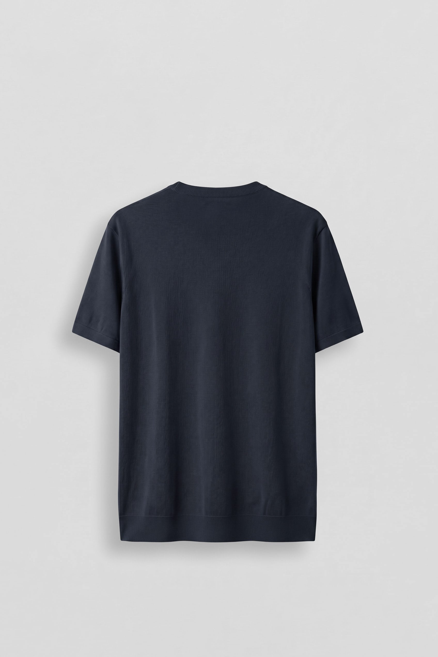 Erkek Slim Fit Triko Bisiklet Yaka Basic T-Shirt Lacivert