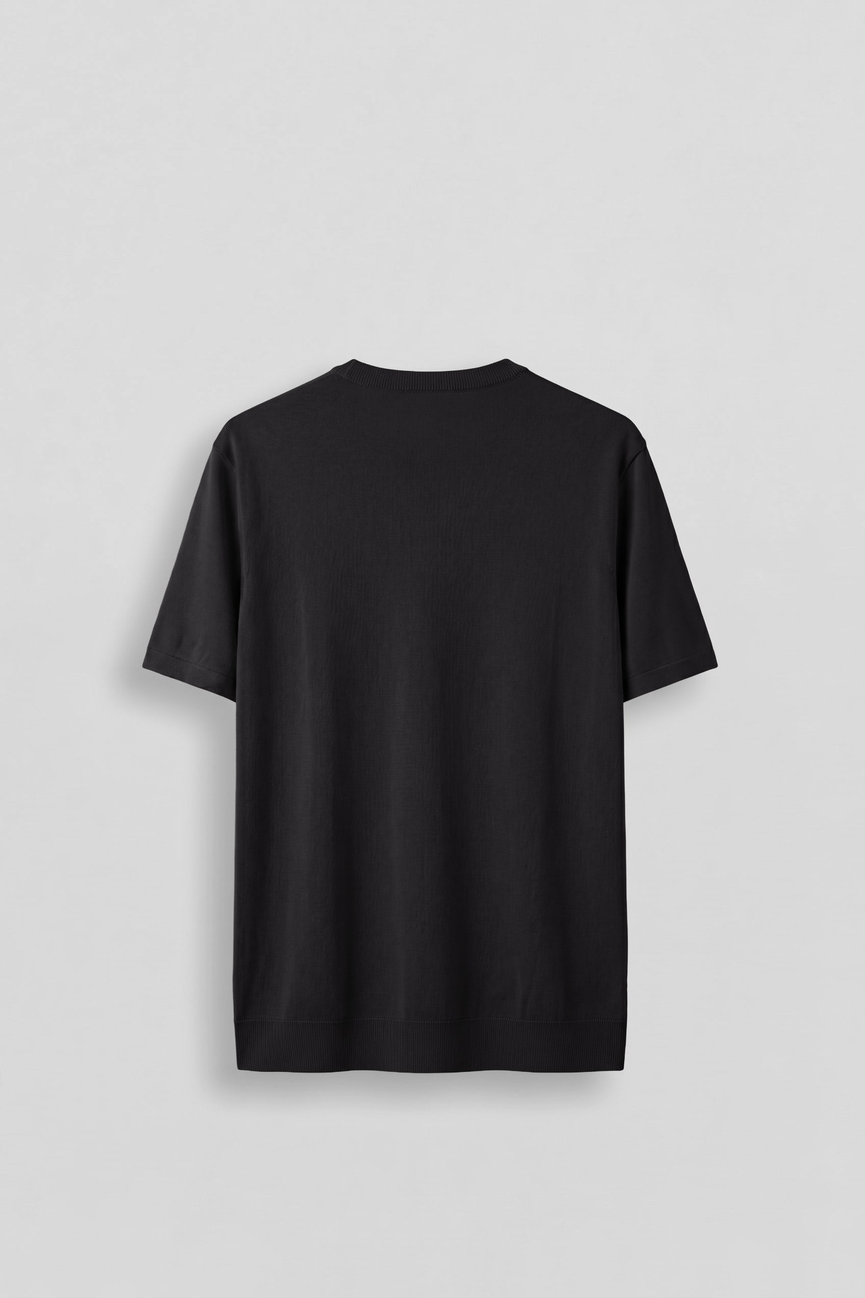 Erkek Slim Fit Triko Bisiklet Yaka Basic T-Shirt Siyah