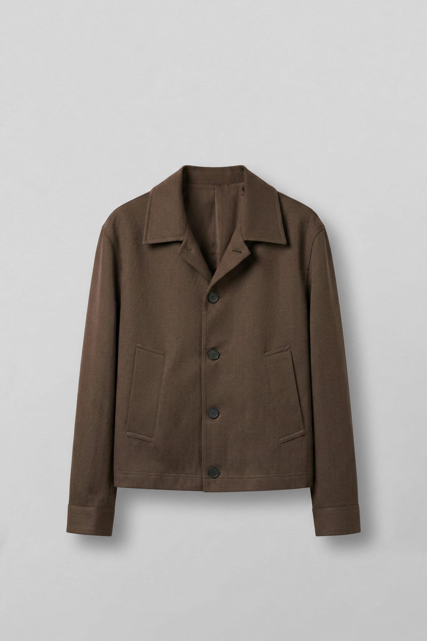 Erkek Smart Casual Relaxed Fit Düğmeli Ceket Kahverengi