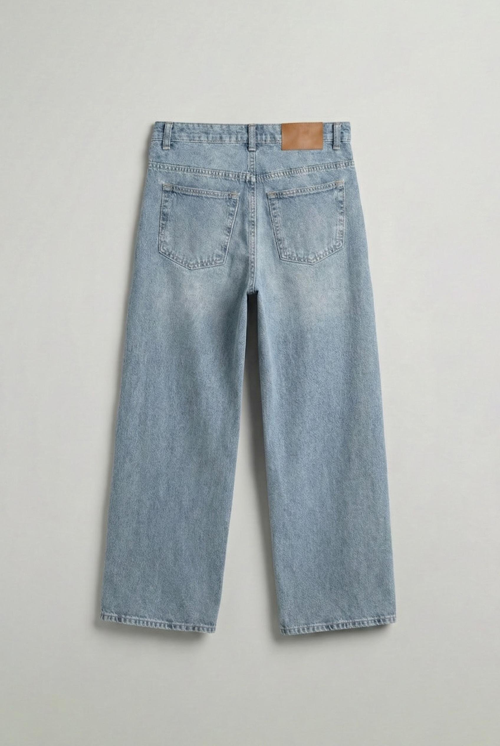 Erkek Süper Baggy Fit Jean Pantolon Açık Mavi