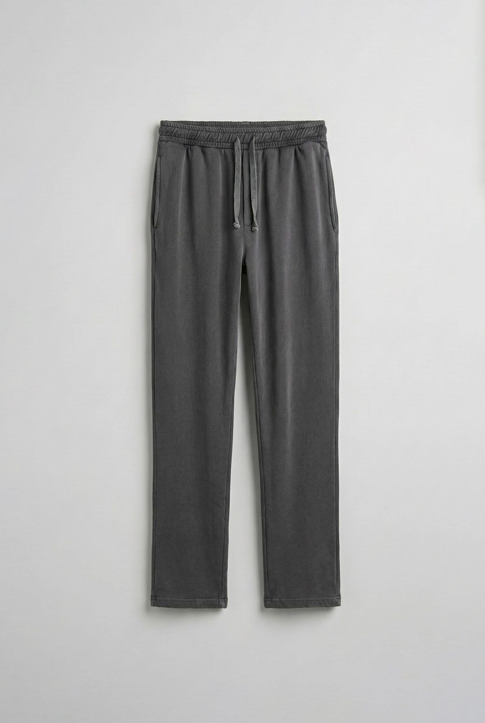Erkek Yıkamalı Baggy Fit İnce Eşofman Siyah