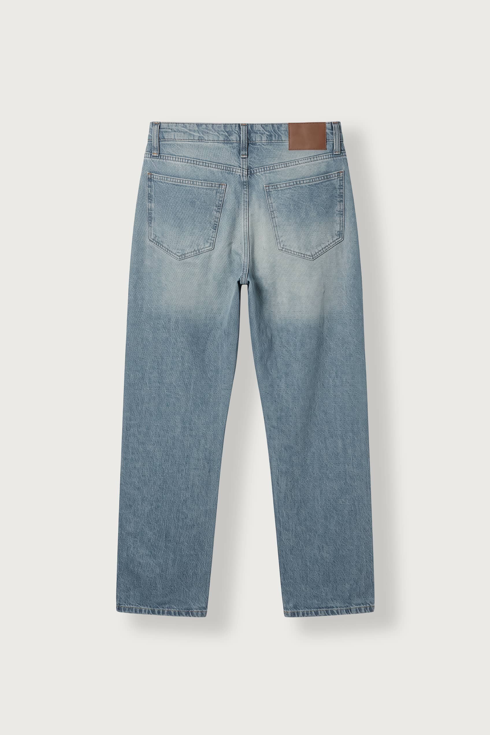 Erkek Yıkamalı Baggy Fit Jean Mavi