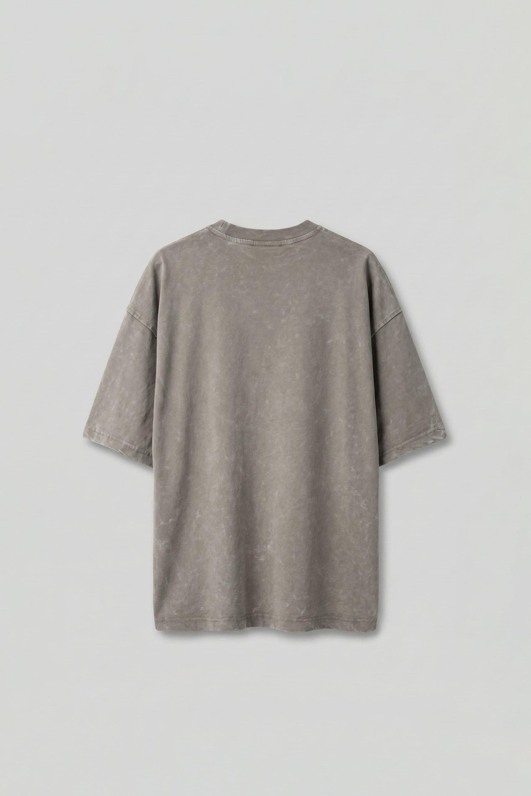 Erkek Yıkamalı Yumuşak Dokulu Oversize T-Shirt Açık Bej