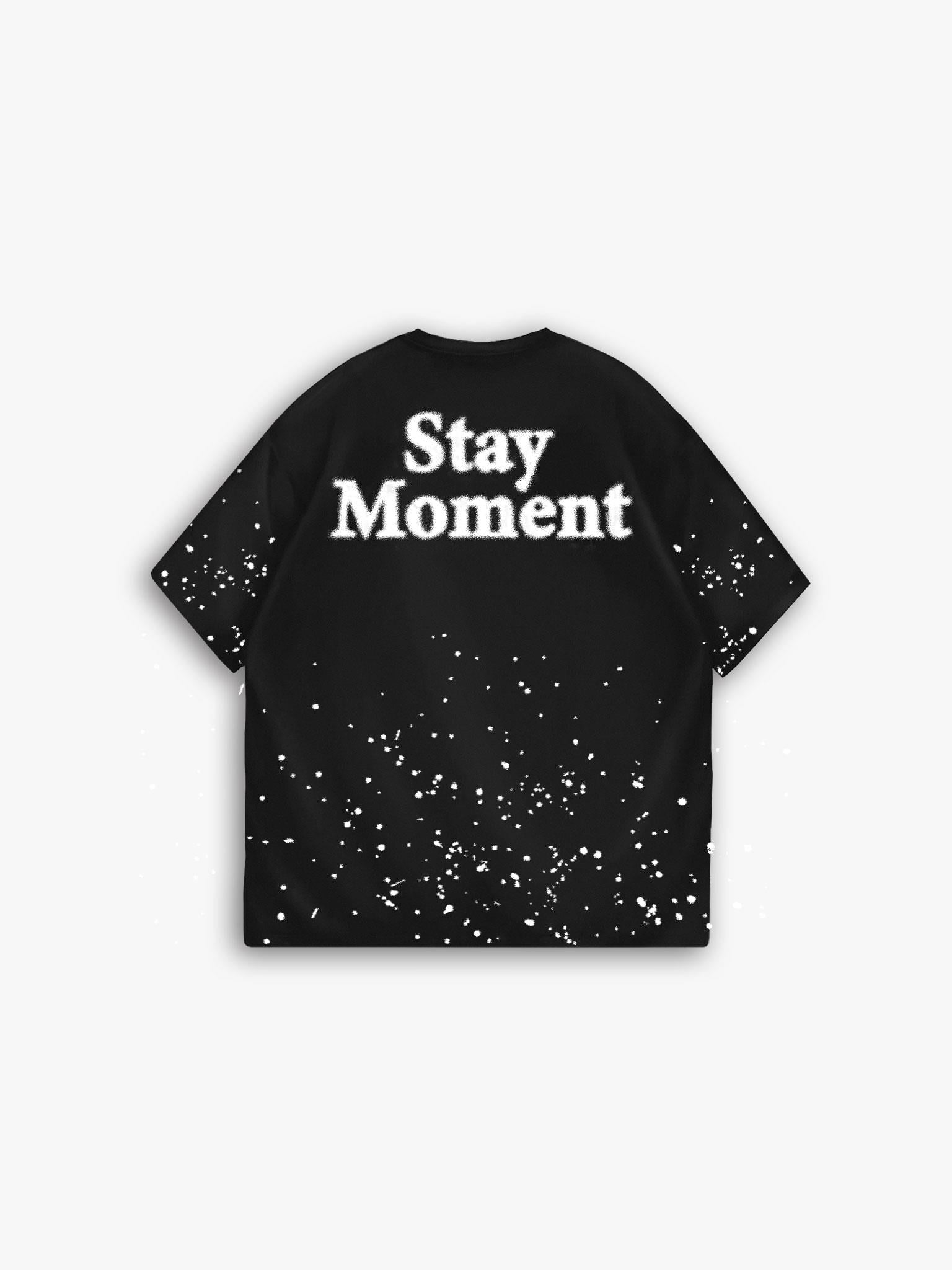 Erkek Oversize Dokulu Baskılı %100 Pamuk T-Shirt Siyah