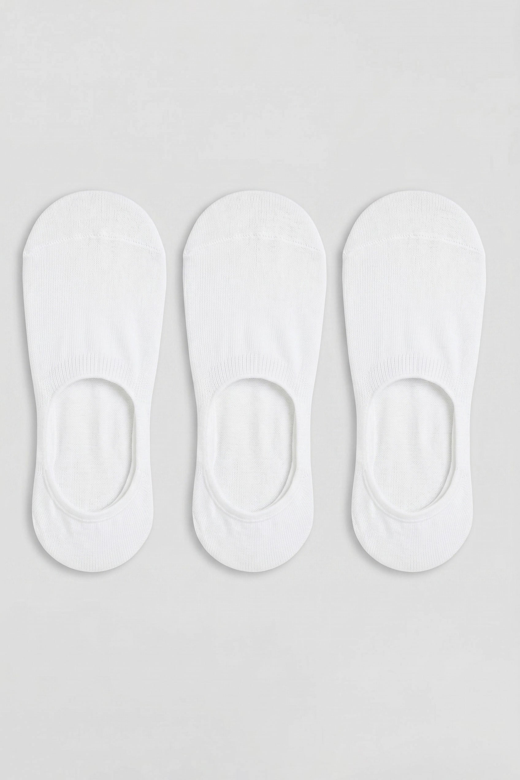 Unisex Bambu Silikonlu Görünmez Babet Çorap 3lü Set Beyaz
