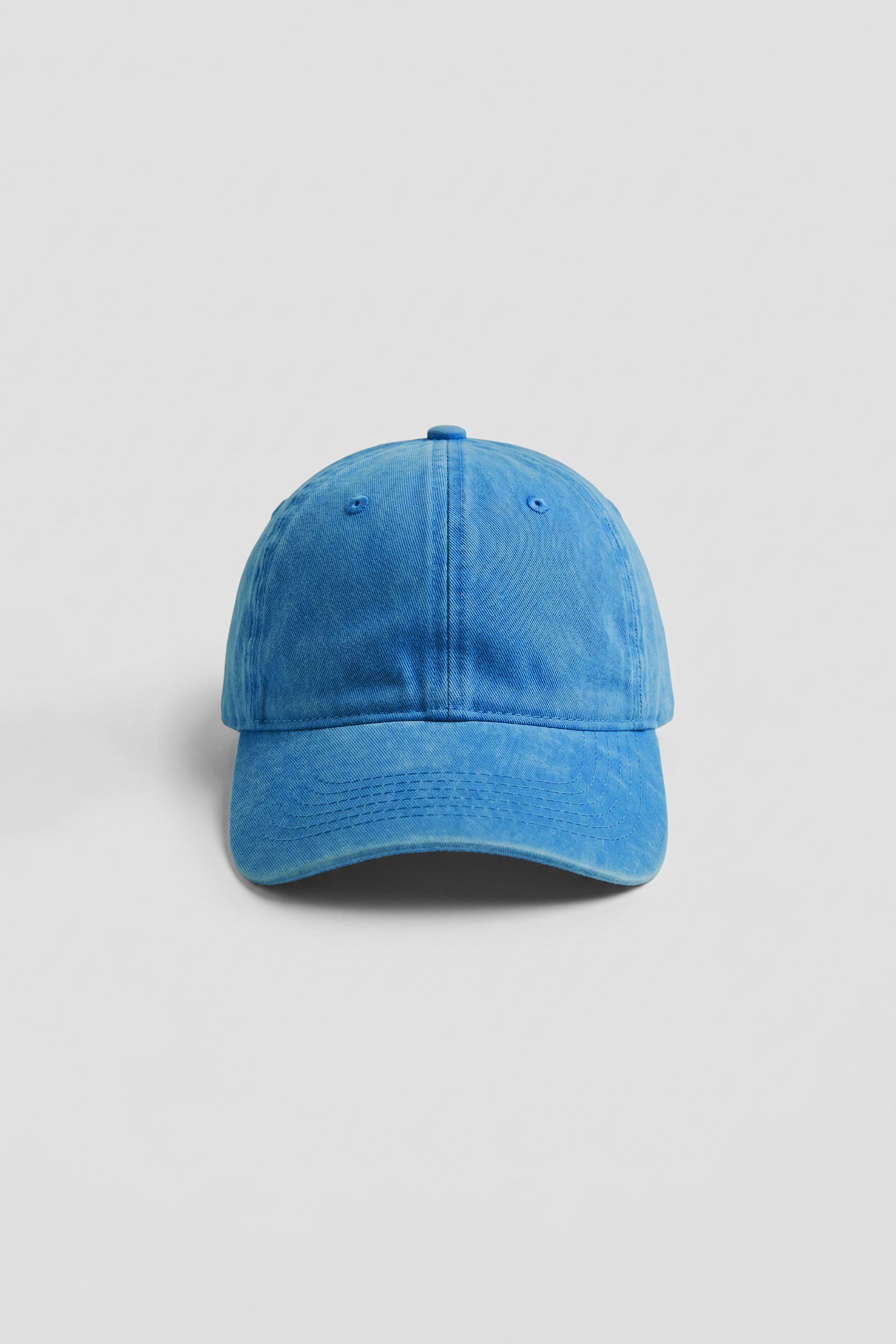 Unisex Basic Yıkamalı Beyzbol Şapka Mavi